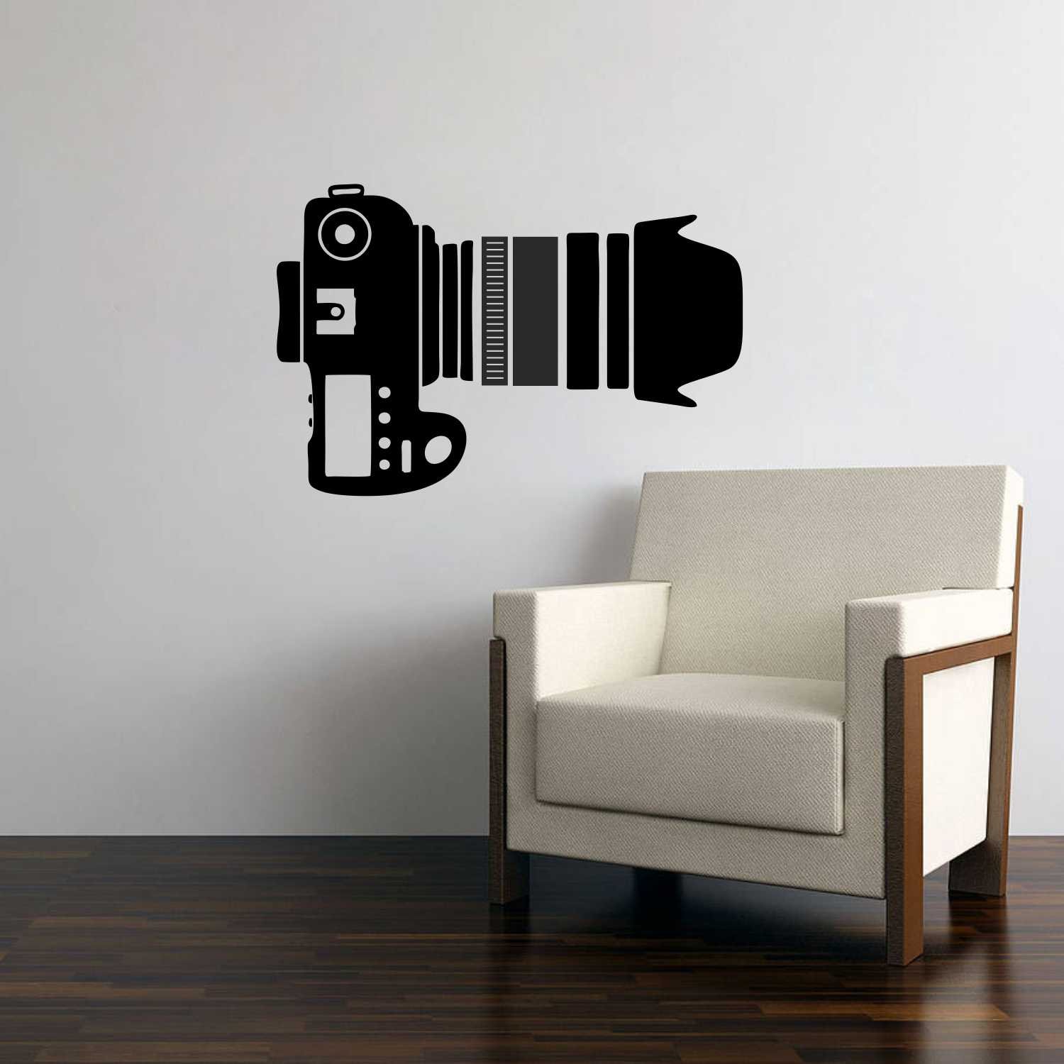 Wall Attraction Black Colored Matte Finish PVC Vinyl Camera Photography Wall Stickers for Living Room, Bedroom, Office | Creative, Unique, Stylish, Modern Wall Stickers / Wallpaper for Living Room, Bedroom (58cm X 38cm) (B07CNM25QR) Amazon Price History, Amazon Price Tracker