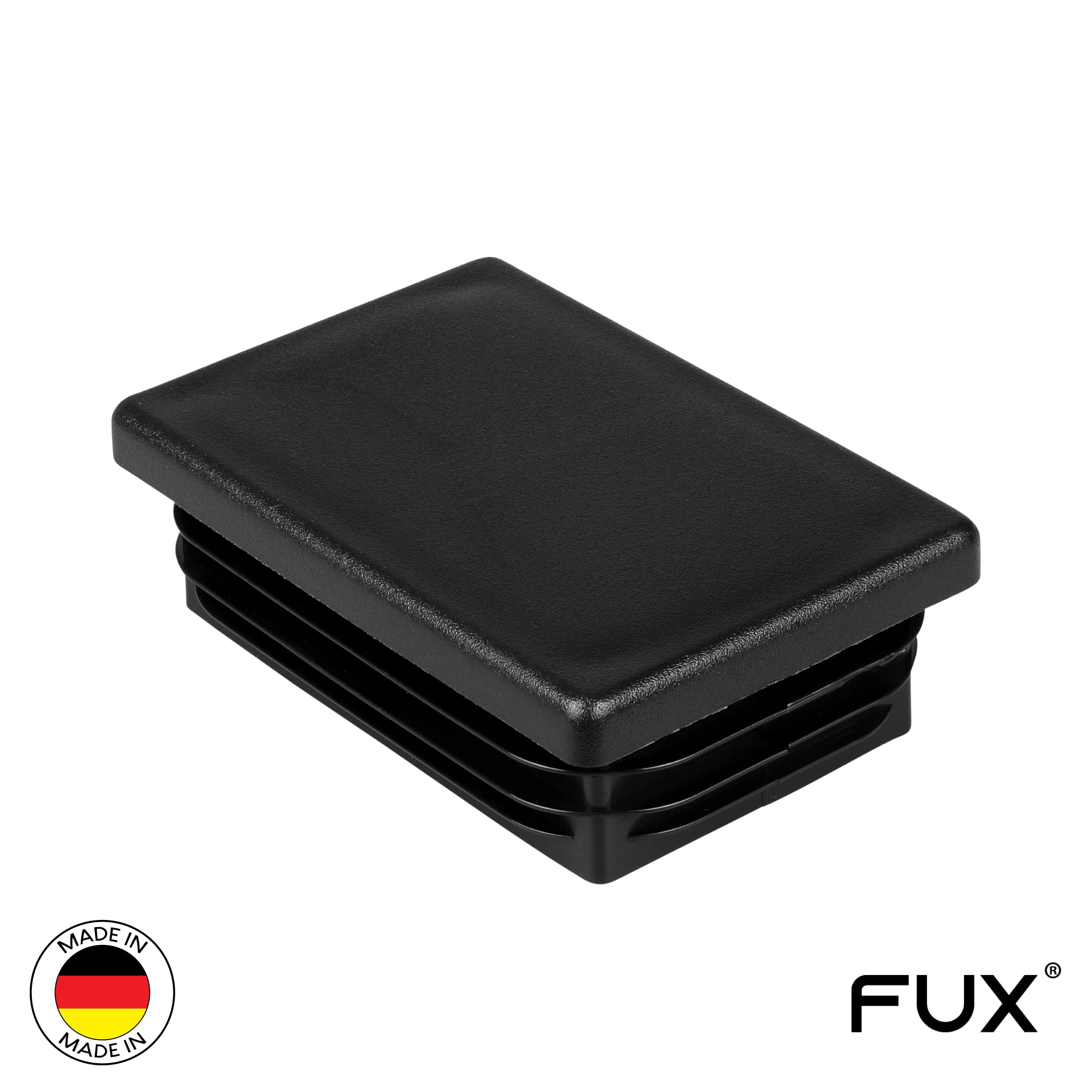 FUX 20 Piezas de Tapas de plastico rectangulares para Tubos | Protege el suelo de arañazos, deslizamiento silencioso, ajuste firme en las patas, negro, Polietileno