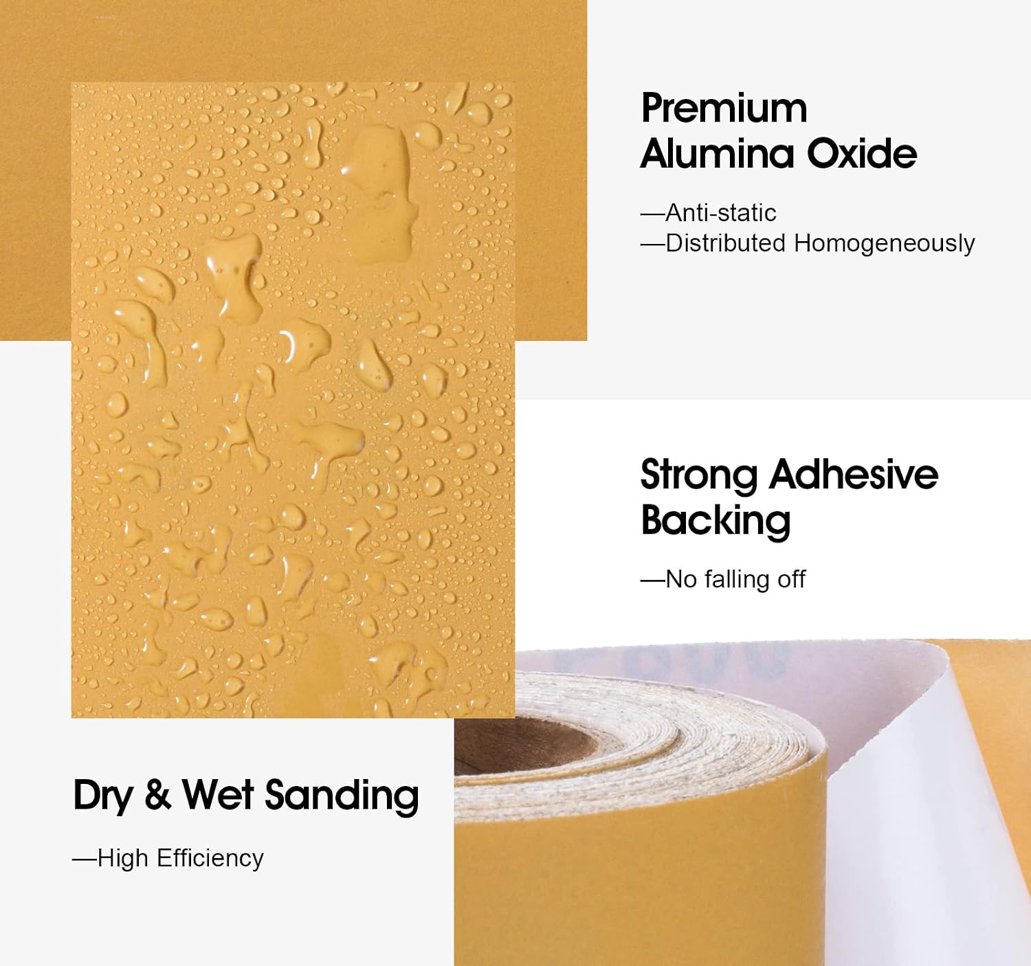 800 Grit PSA Longboard Sandpaper 20 Yard Long Continuous Roll, 2-3/4" Wide Self Adhesive Stickyback Sanding Sheets for Automotive, Hand Sanding Blocks,Woodworking, Metal, Plastic