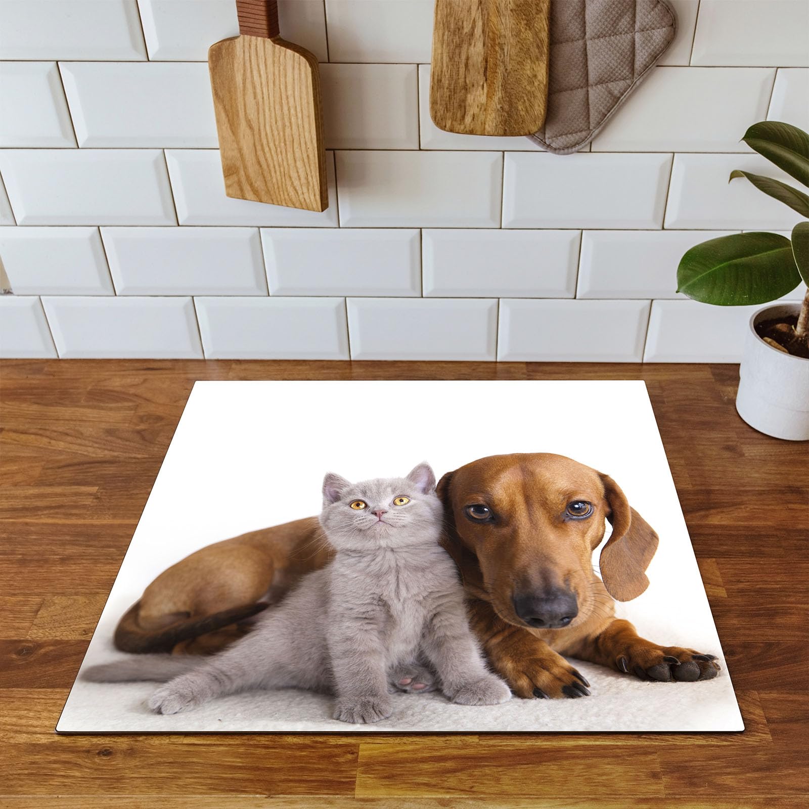 DarHaus Herdabdeckplatte - Aufrollbare Ceranfeld Abdeckung 60x52 Cm Schwarz Mosaik