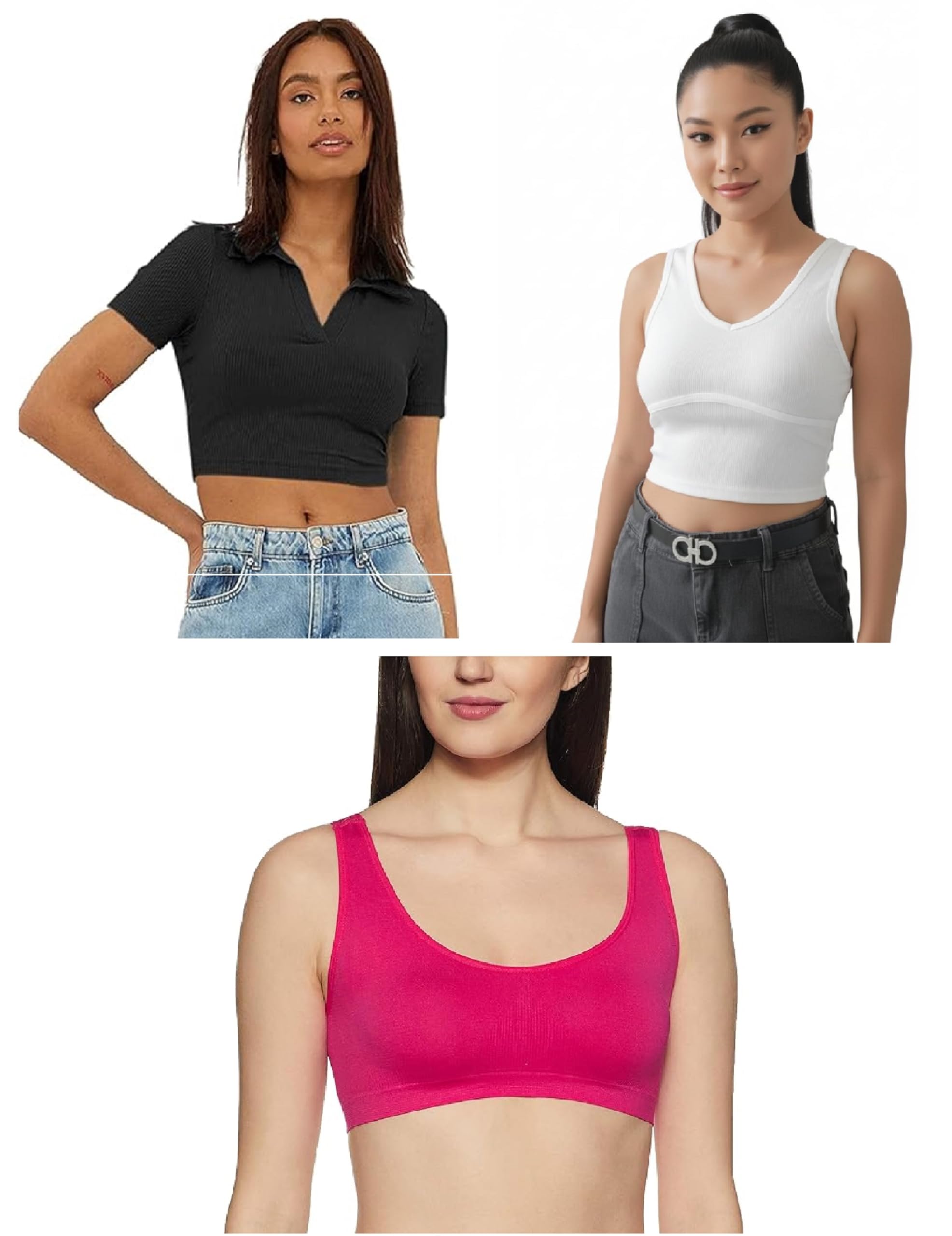 health fit india Women's & Girls' Solid Ribbed V-Shape Slim Fit Printex Tank Top (Suitable Upto 32)-picture-46