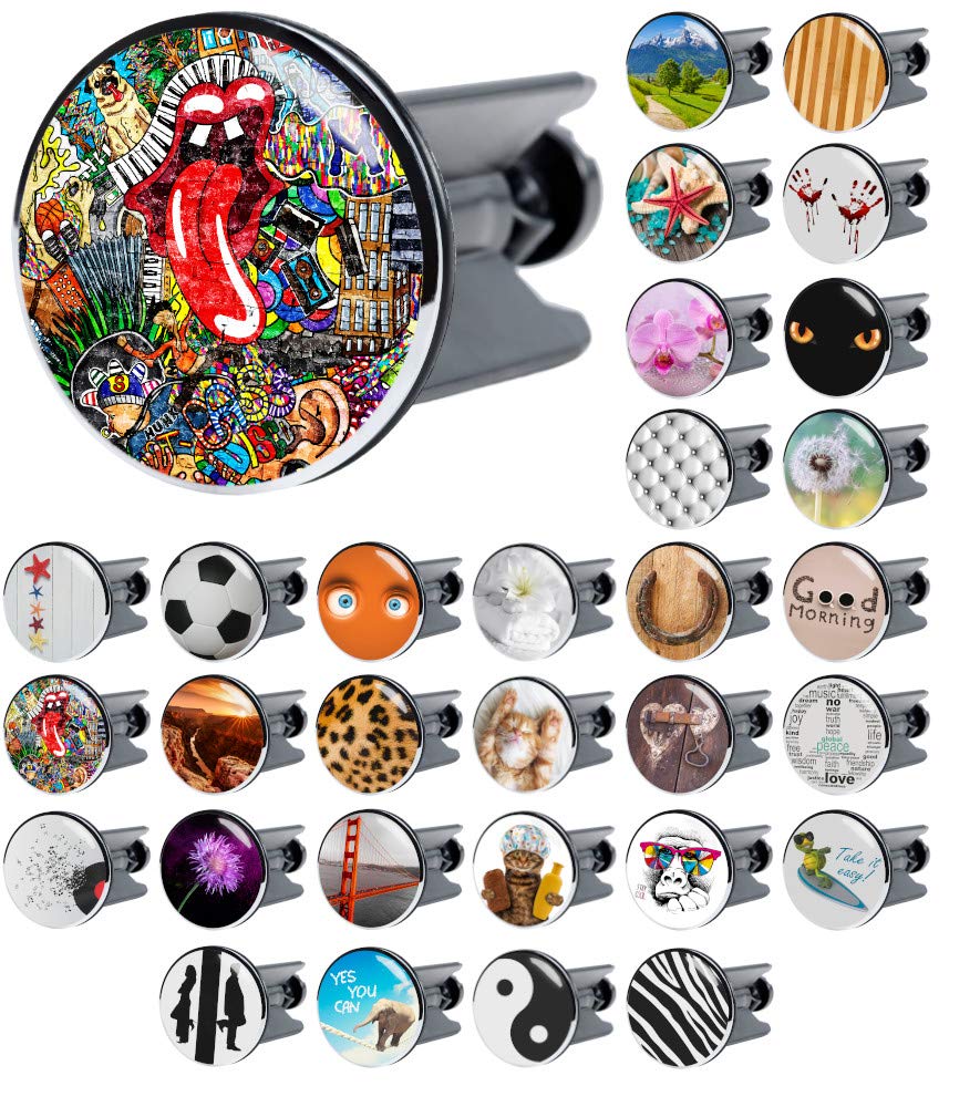 Sanilo Sink Plug 40 mm, Many Different Drain Plugs, Easy to Insert into the Wash Basin (Graffiti)
