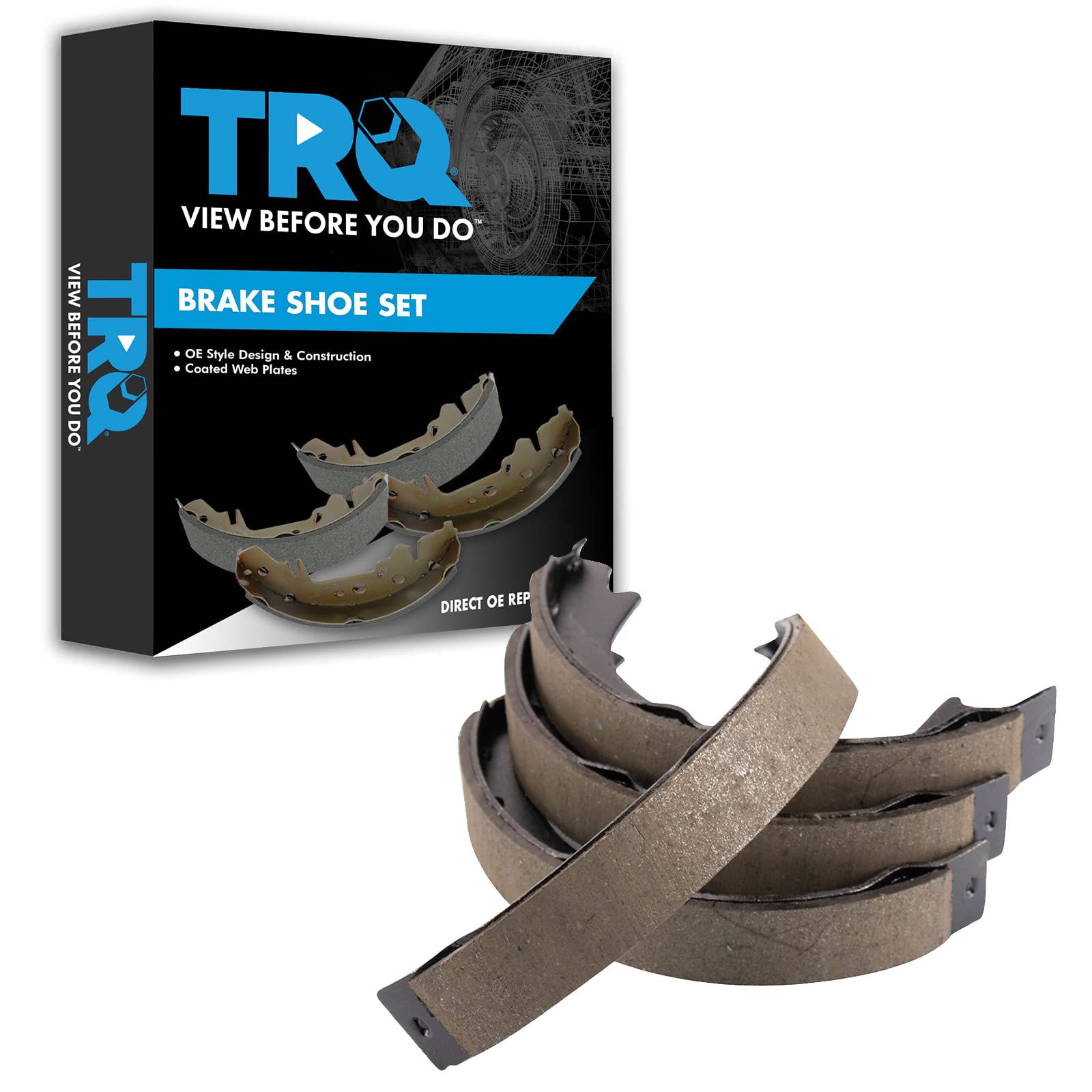TRQ Rear Parking Brake Shoe Set