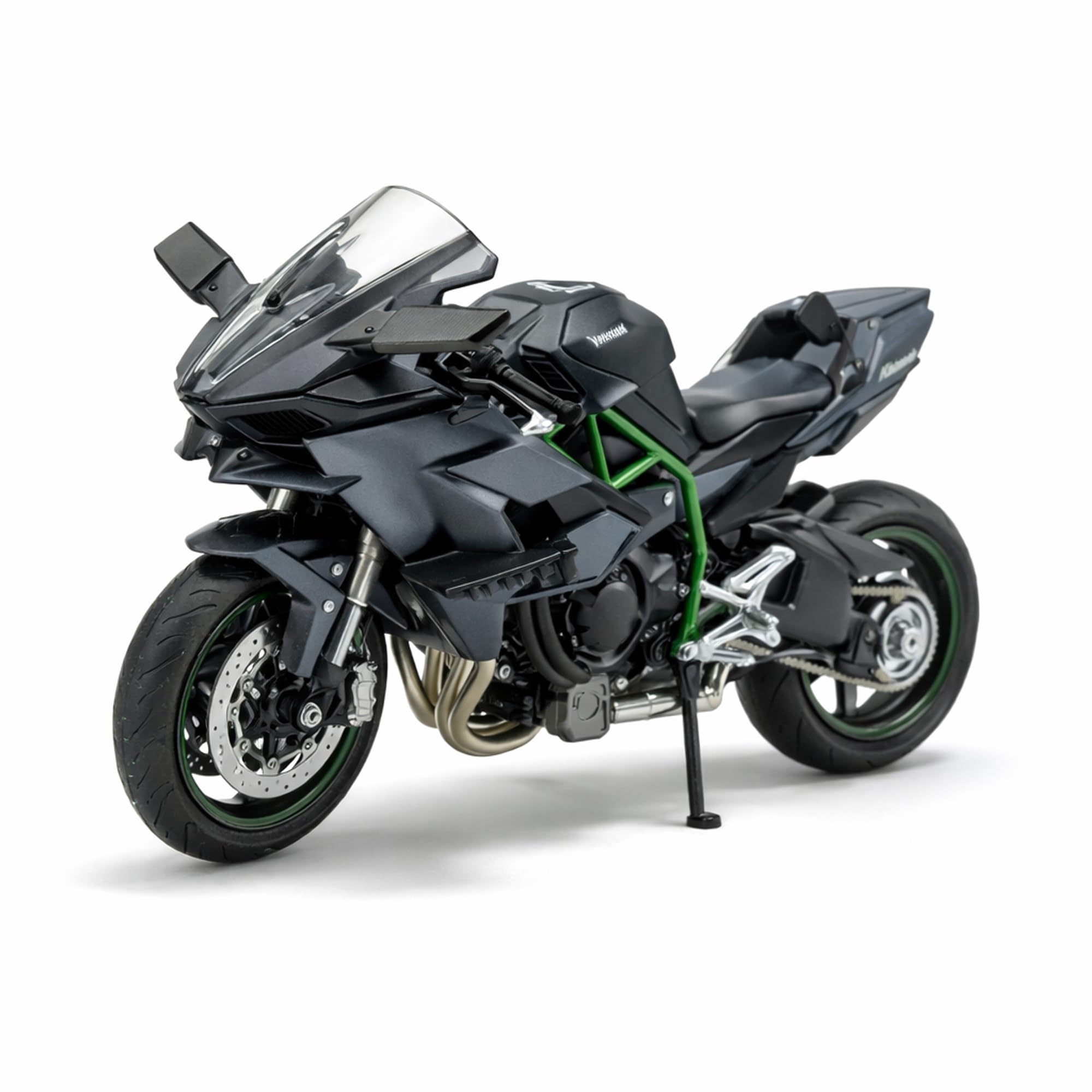 Wizplex MSZ Kawasaki Ninja H2R 1:18 Scale Officially Licensed Die Cast Metal Bike — Hyperbike Model with Steerable Wheel, Rear Suspension & Kickstand, Collectible Showpiece for Kids 6+ & Enthusiasts-image-10