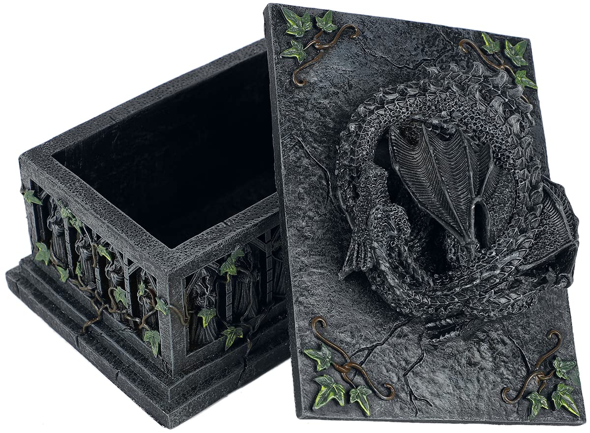 Nemesis Now NOW102 Dragon Tarot Box czarny, żywica, 18 cm