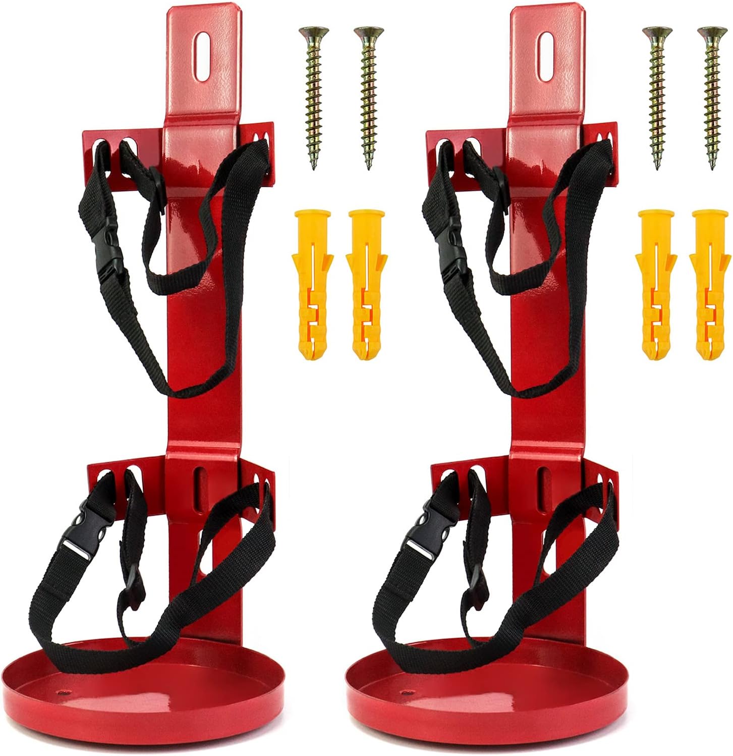 QWORK Fire Extinguisher Bracket, 2 Pack Heavy Duty Metal straps, Box Type, 10 lb Capacity