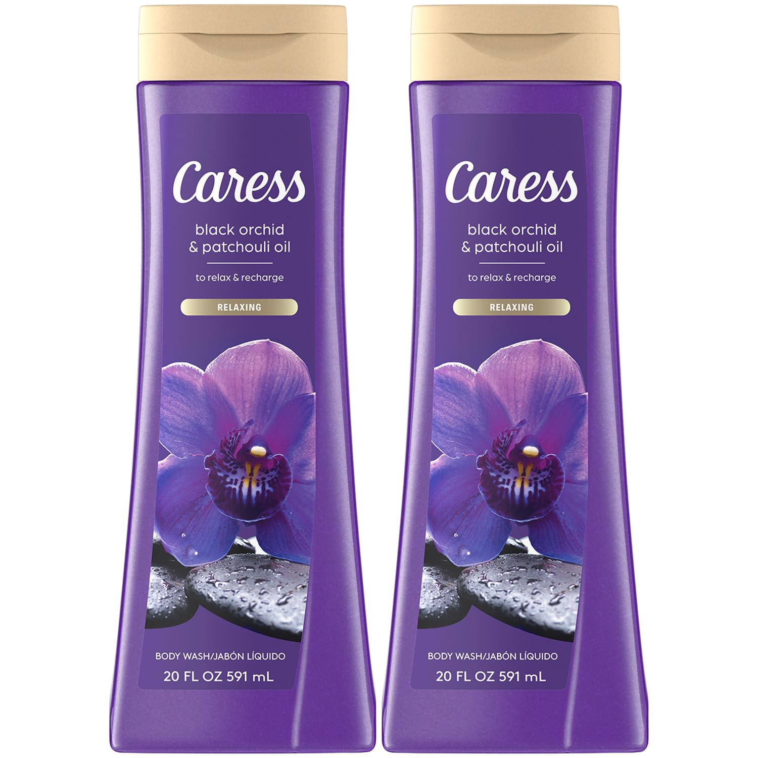 Body Wash, Black Orchid & Patchouli, Moisturizing Body Wash for Fresh, Smooth Skin, Body Soap Liquid to Relax & Recharge, 20 Fl Oz (Pack of 2)