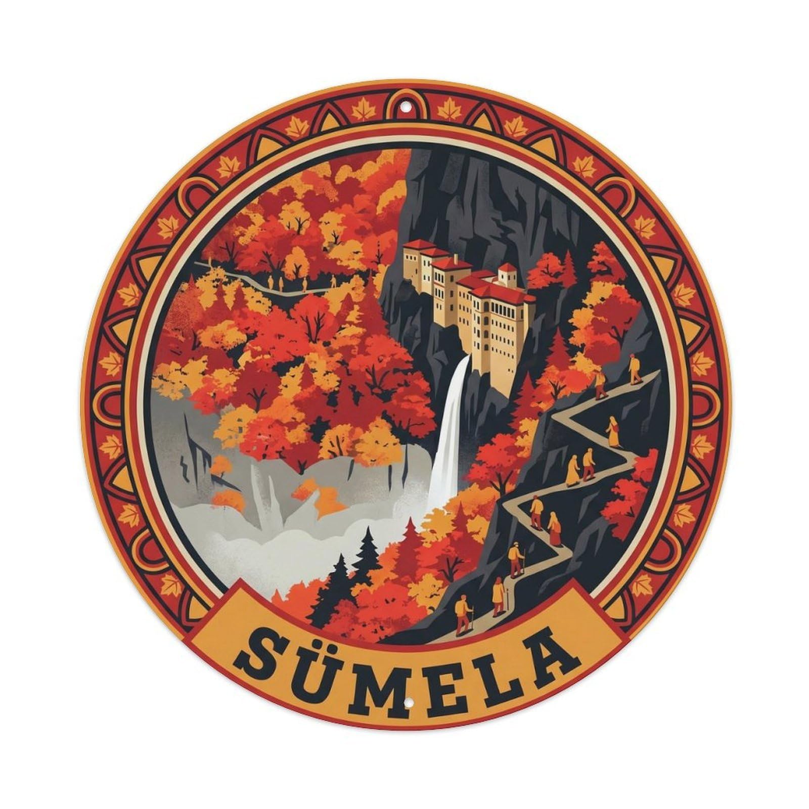 Sumela Crimson Pilgrimage Turkey Classic Graphic Metal Tin Sign