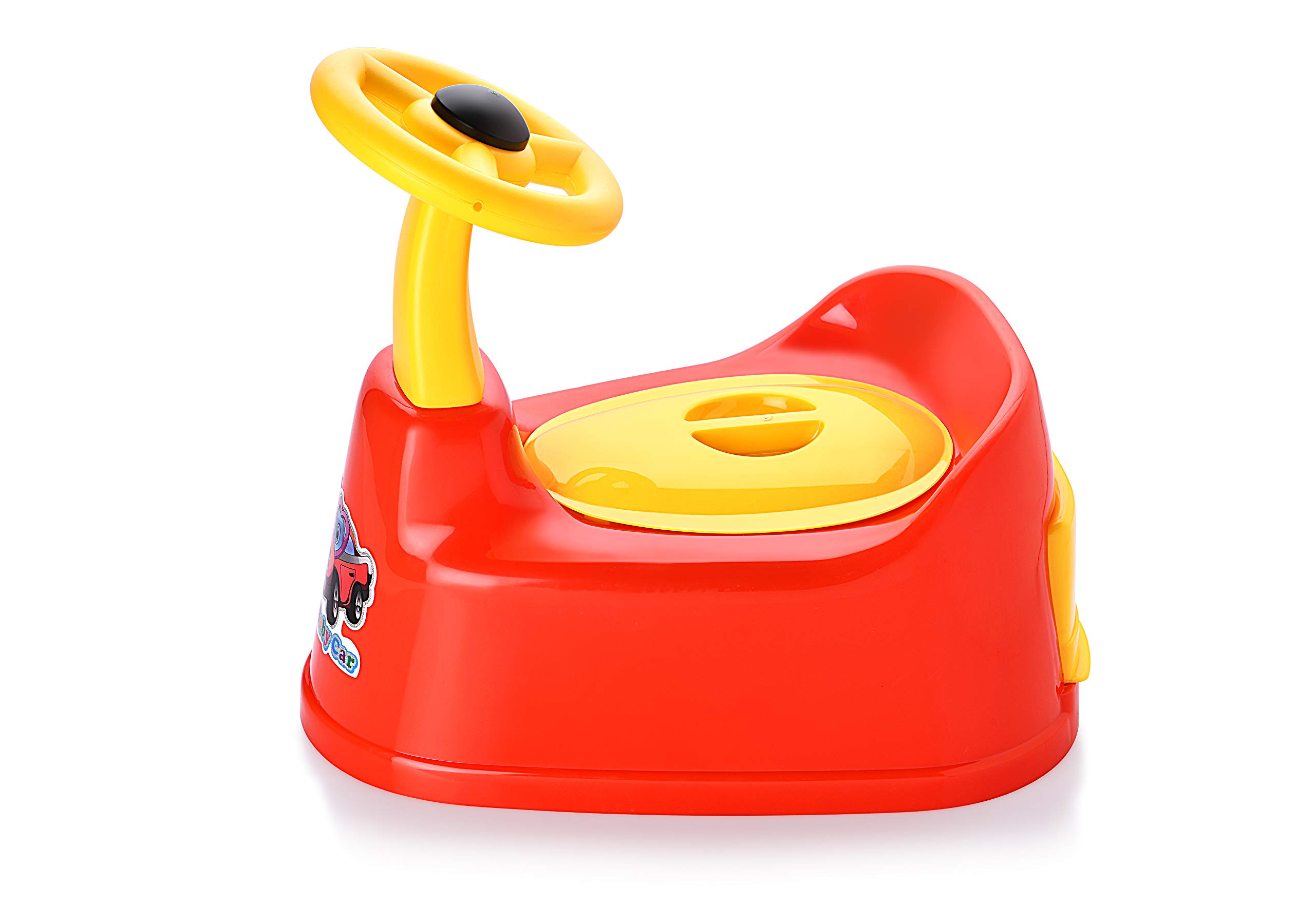 Nabhya Car Style Potty Toilet Trainer Seat/Chair with Removable Tray and Closing Lid and High Back Support for Toddler Boys Girls (Age 7 Months to 2 Years) (Red)-image-18