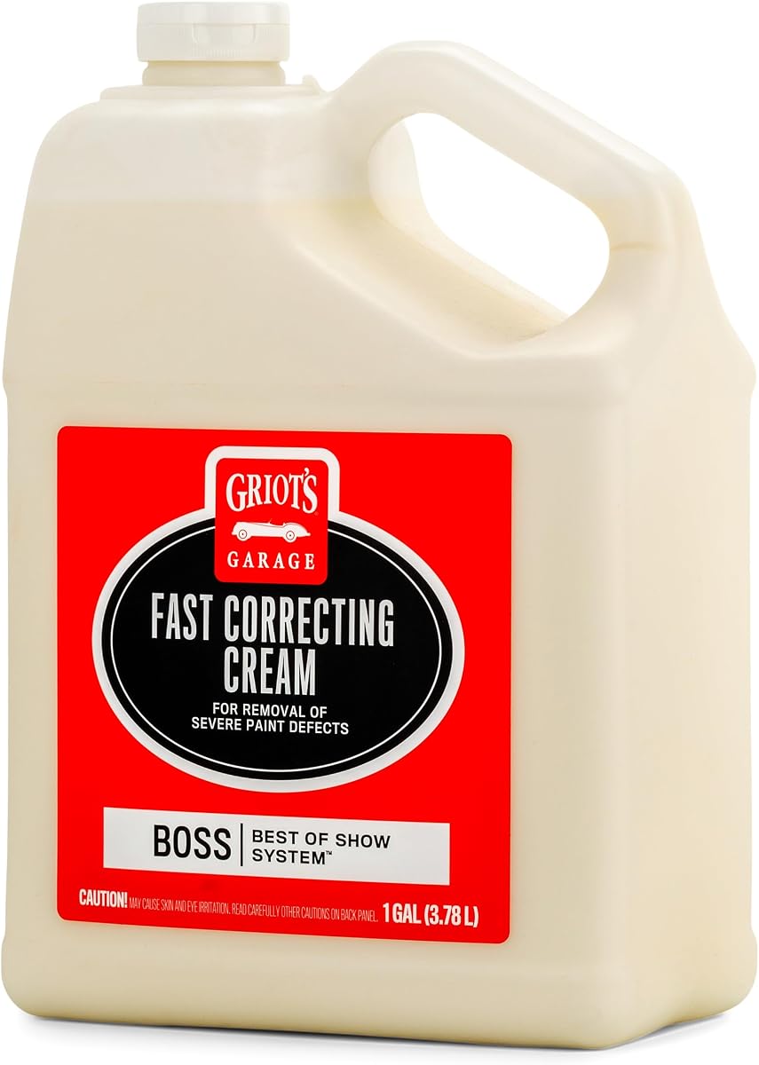 Griot's Garage BOSS Crema correctora rápida para pulido y detalles de automóviles, remolino, removedor de rayones para vehículos, un galón