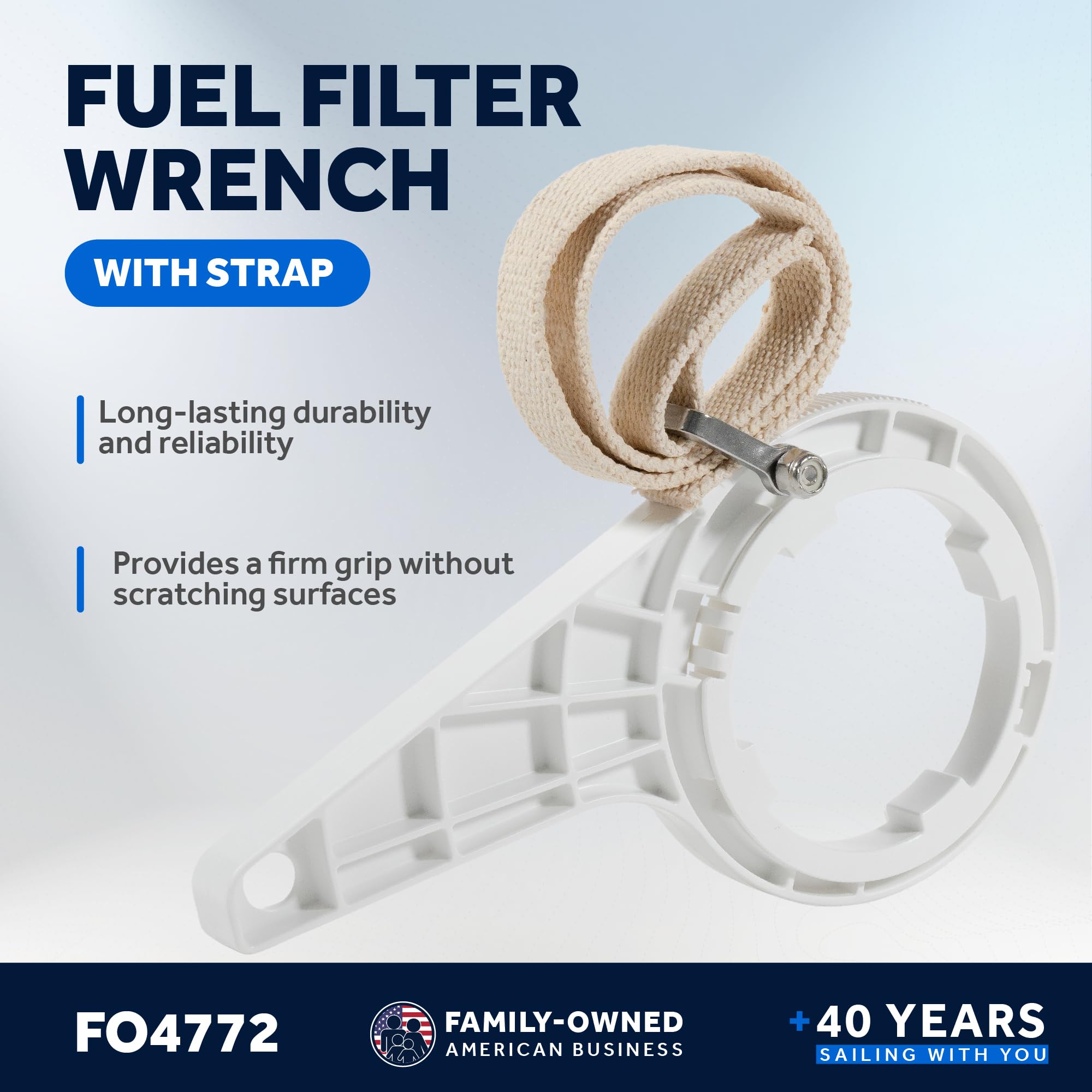 Five Oceans Adjustable Fuel Filter Wrench, Nylon Strap for Easy Fuel Filter & Bowl Removal - FO4772