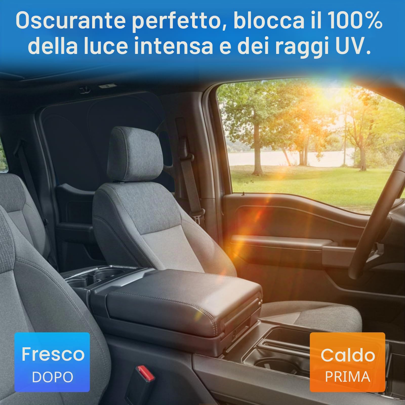 ZATOOTO Parasole Auto Interno per Skoda Kodiaq 2017-2023, Oscurante Privacy | Tende Oscuranti Auto, Set Completo Isolamento Termico Per Parabrezza, Finestrini Laterali E Lunotto, Facile Montaggio