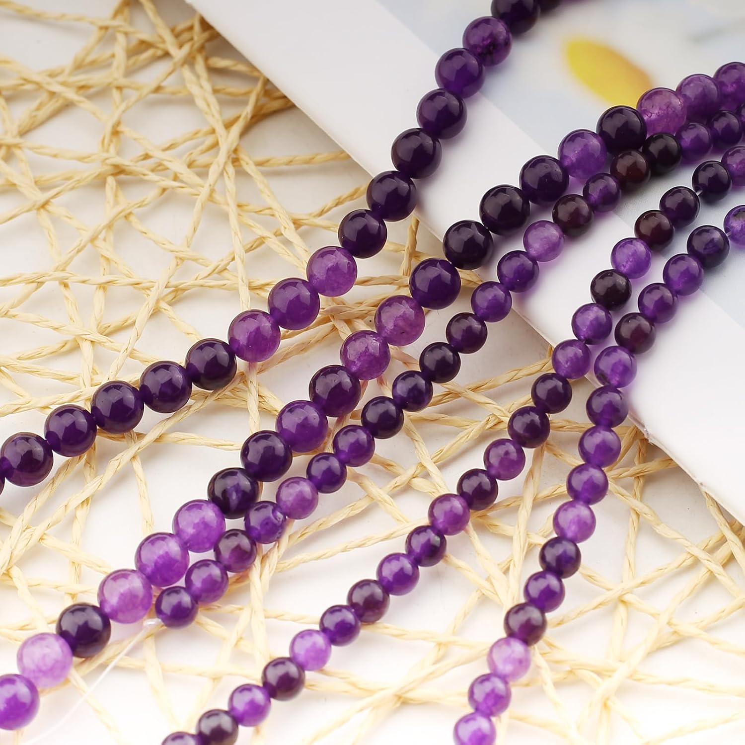 180Pcs Natural Amethyst Gemstone Beads Energy Healing Crystal Stone Round Loose Gemstone Stone Beads for Jewelry Making, DIY Bracelets Necklaces (Amethyst-6mm) - Image 4