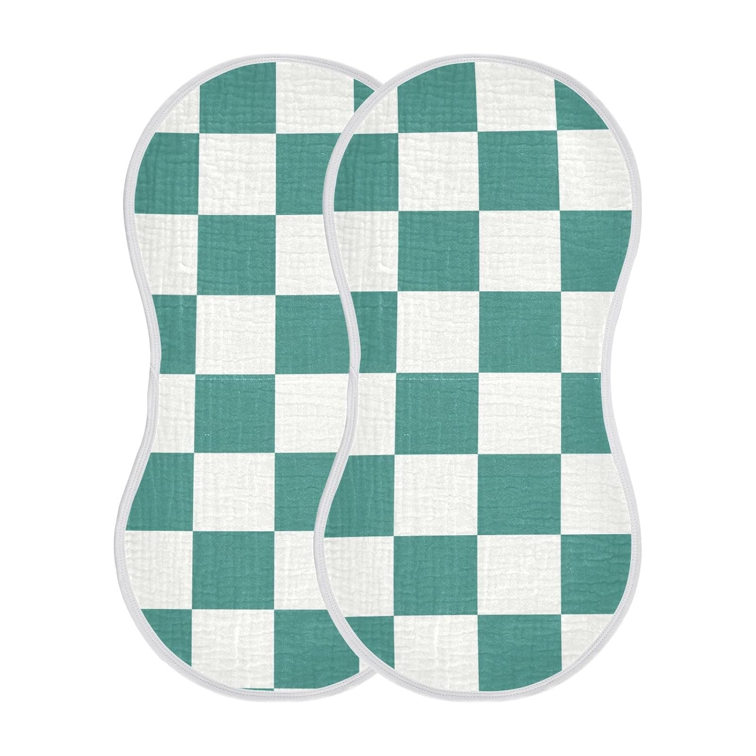 Emelivor Checkerboard Plaid Muslin Burp Cloths for Baby Super Soft Baby Burp Cloths 4 Pack Absorbent Baby Washcloths Bibs Towel Burping Cloth Spit Up Rags for Newborn Girls Boys