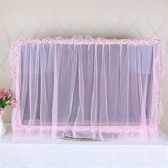 Tv cover Dust-Proof LCD TV Cover Pink Purple Flower Yarn 32