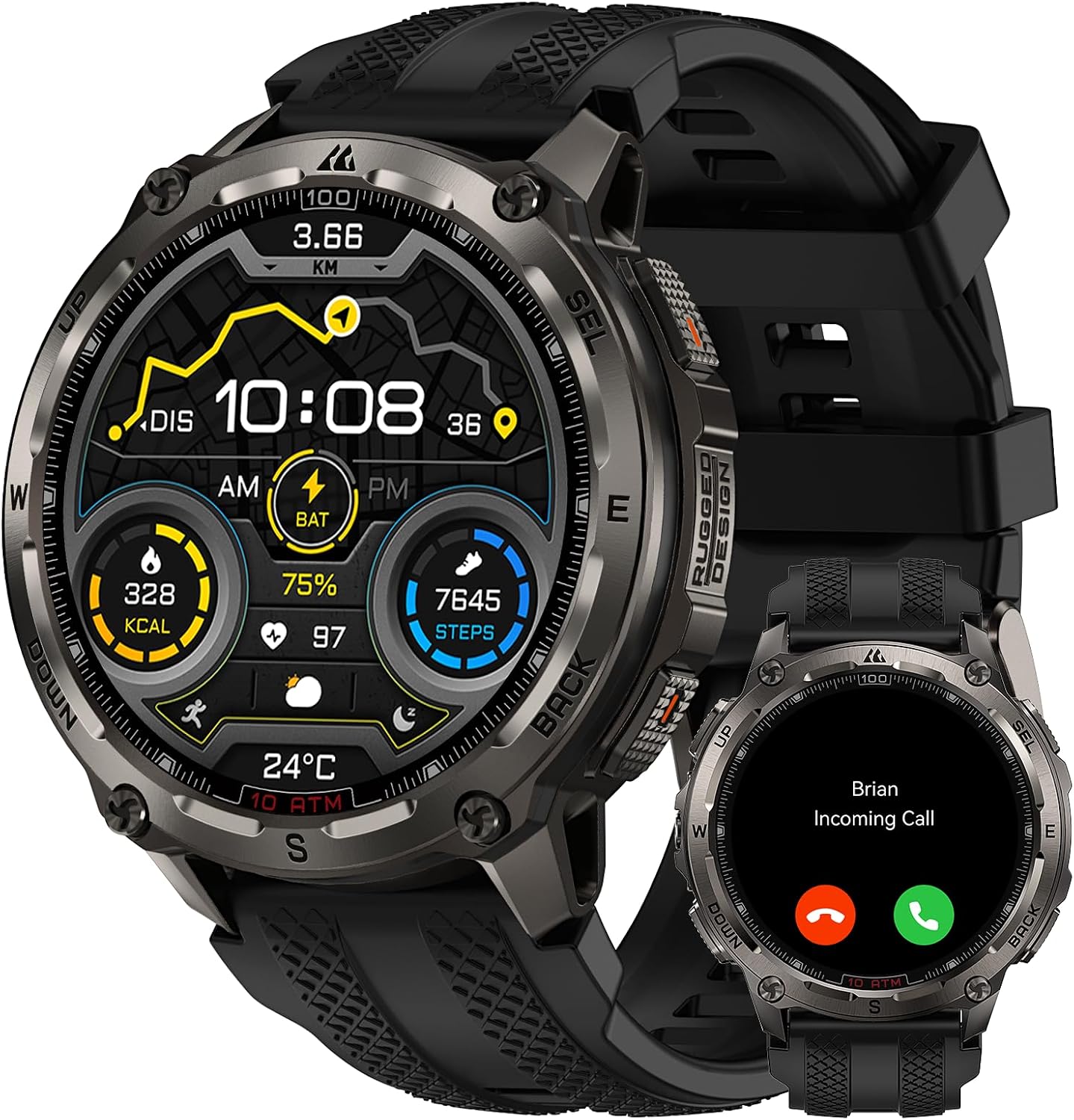 KOSPET Tank T4 Rugged Smart Watch, GPS & Offline Maps, 10ATM Waterproof
