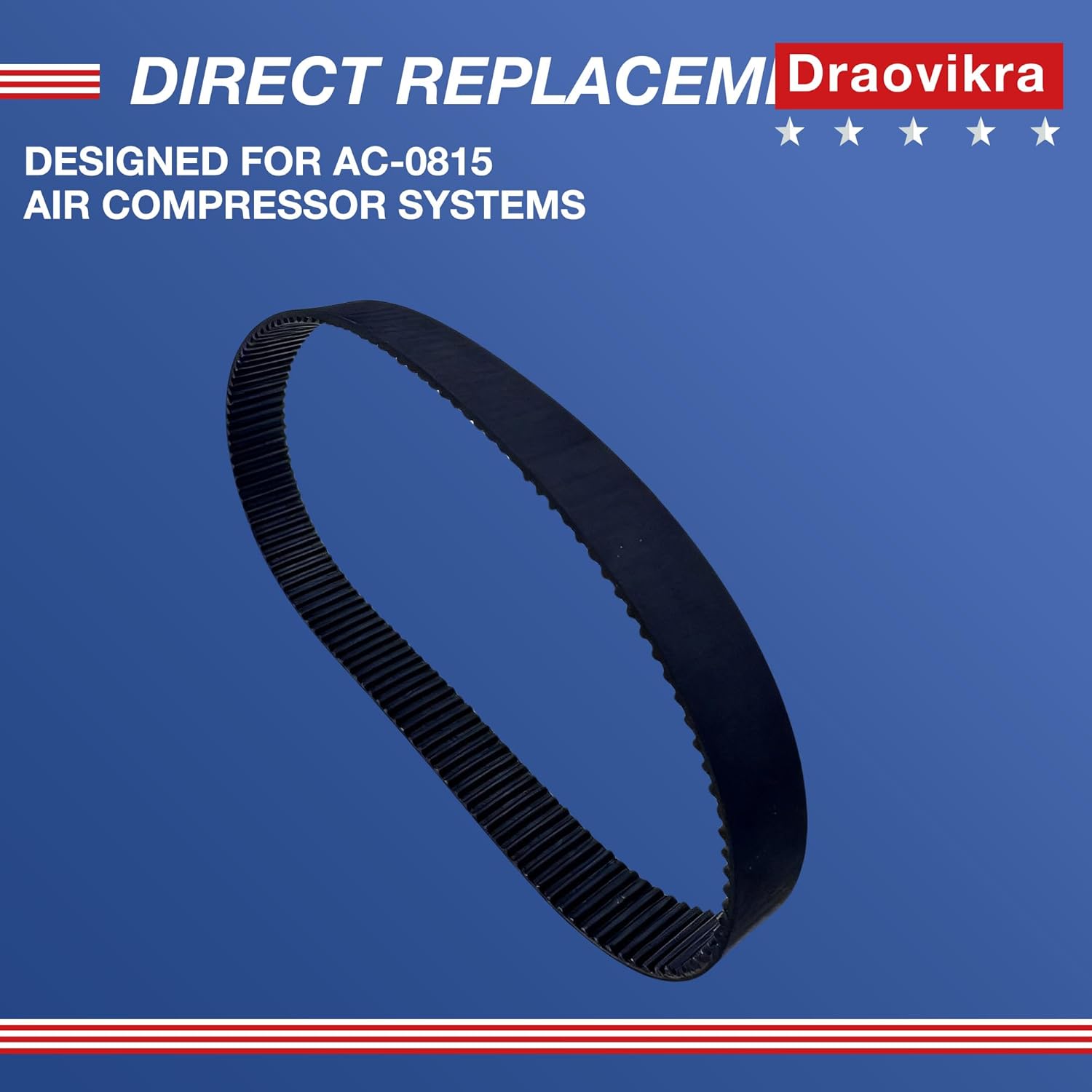 AC-0815 Timing Belt for Air Compressor, Replacement Drive Belt CAC-1311 CAC-1342, Fits CF2600 D55141 CP503 Models, 1 Pack Durable Rubber Belt, Easy Installation