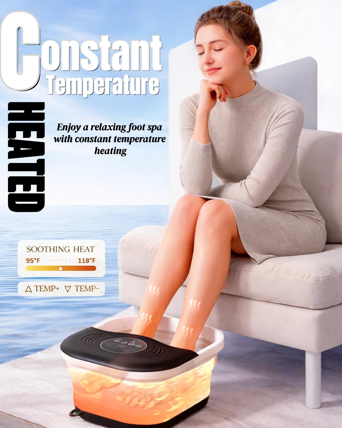 Amazon.com: Collapsible Heated Foot Spa with Bubble and Red Light