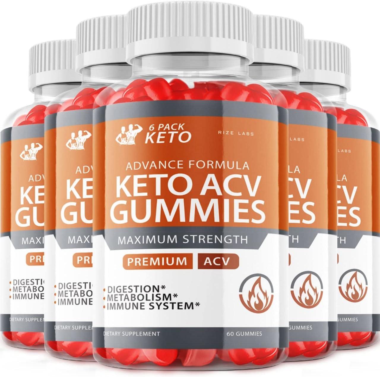 (5 Pack) 6 Pack Keto Advanced Formula ACV Gummies 6 Pack