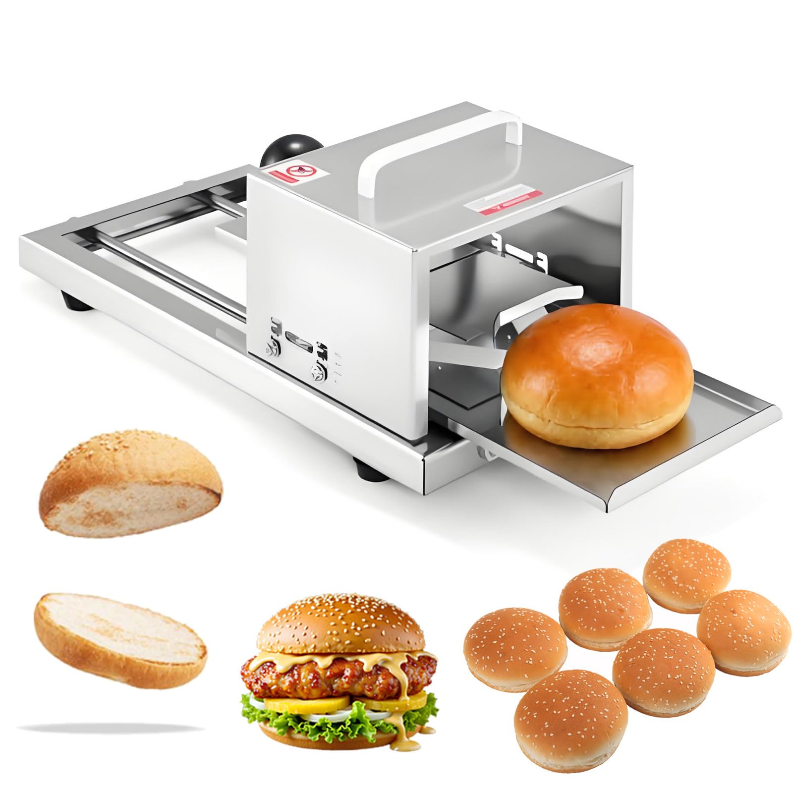 Affettatrice per Bagel in Acciaio Inox, Tagliapane Manuale Lavabile in Lavastoviglie