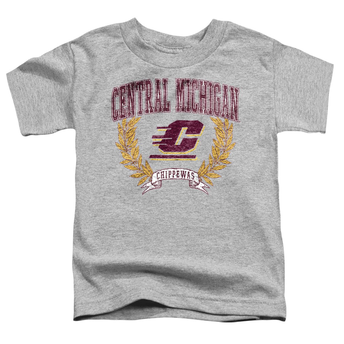 LOGOVISION Central Michigan University Laurels Dark Kids T Shirt (3) for Toddler Boys and Girls, Athletic Heather
