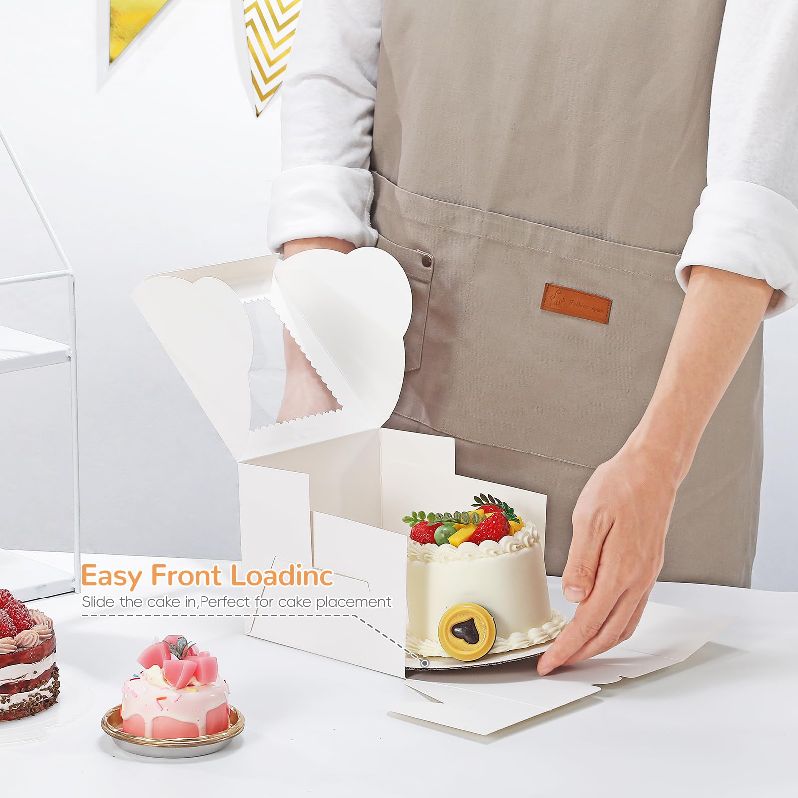 Cake Boxes with Window - 4 Pack for Desserts & Parties -2 Cake Boxes with Window - 4 Pack for Desserts & Parties -2