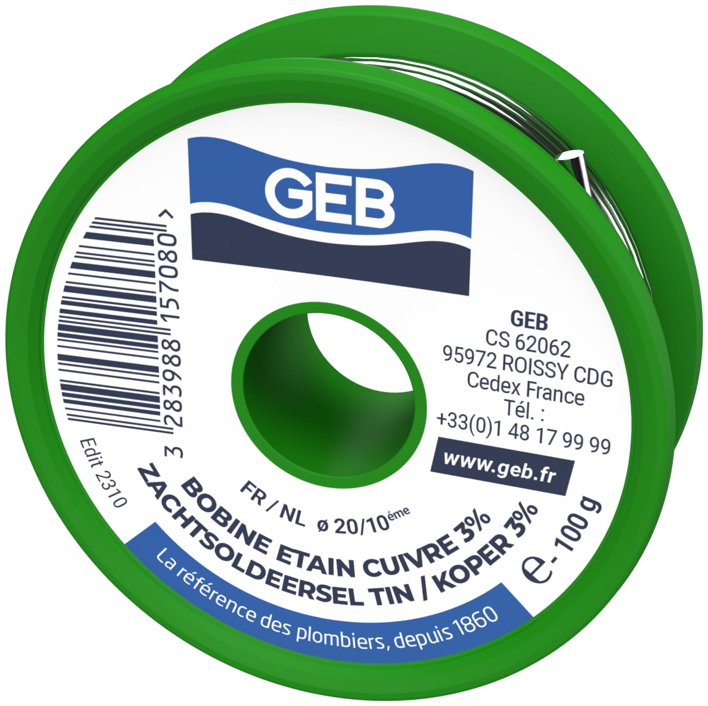 GEB - Materiale di saldatura - Bobina Filo Saldatura stagno/3% rame Ø2 mm - 100 g