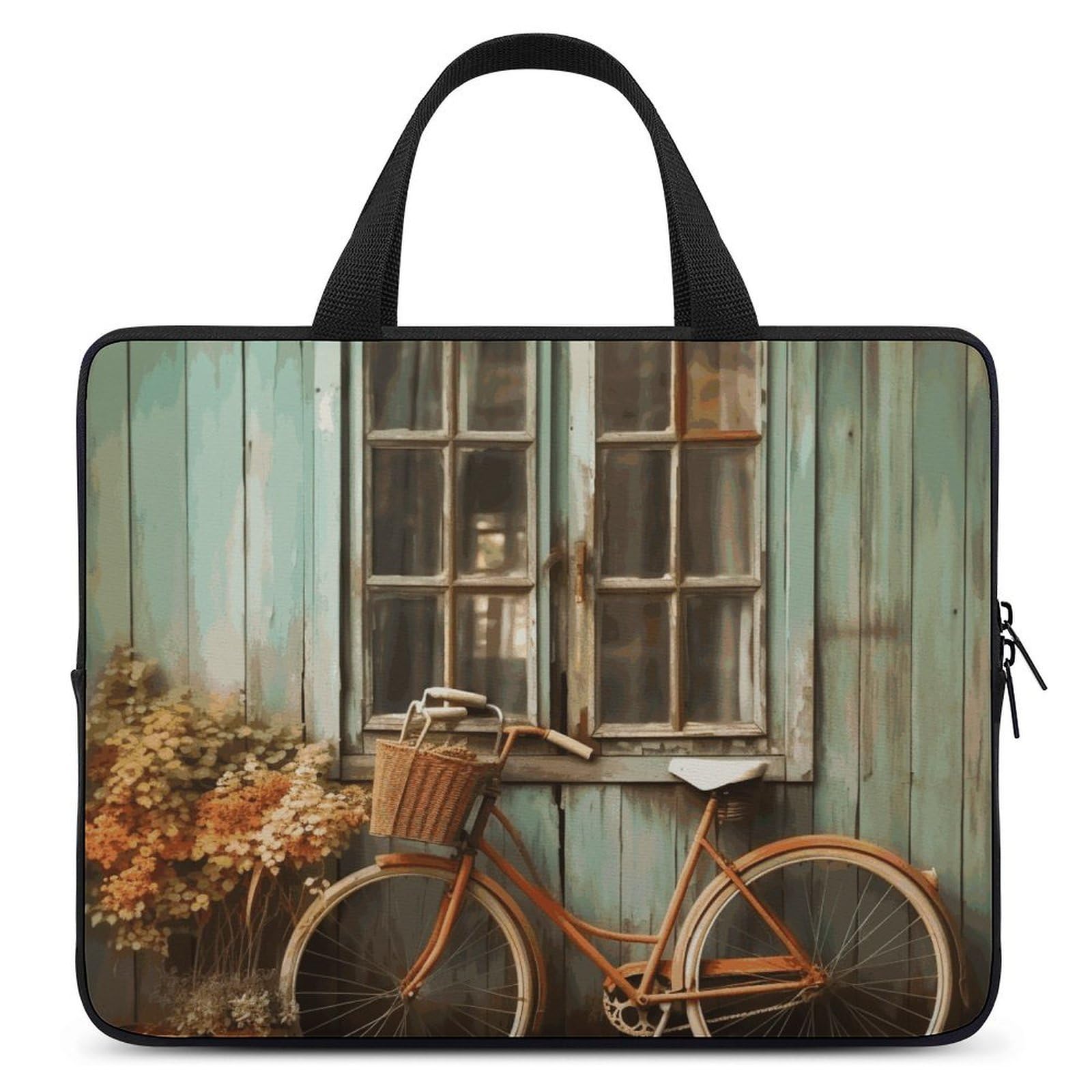 Custodia per computer portatile da 17 pollici, con finestra vintage, ultra sottile, leggera e impermeabile, in neoprene resistente, custodia protettiva portatile per computer con cinghia da polso