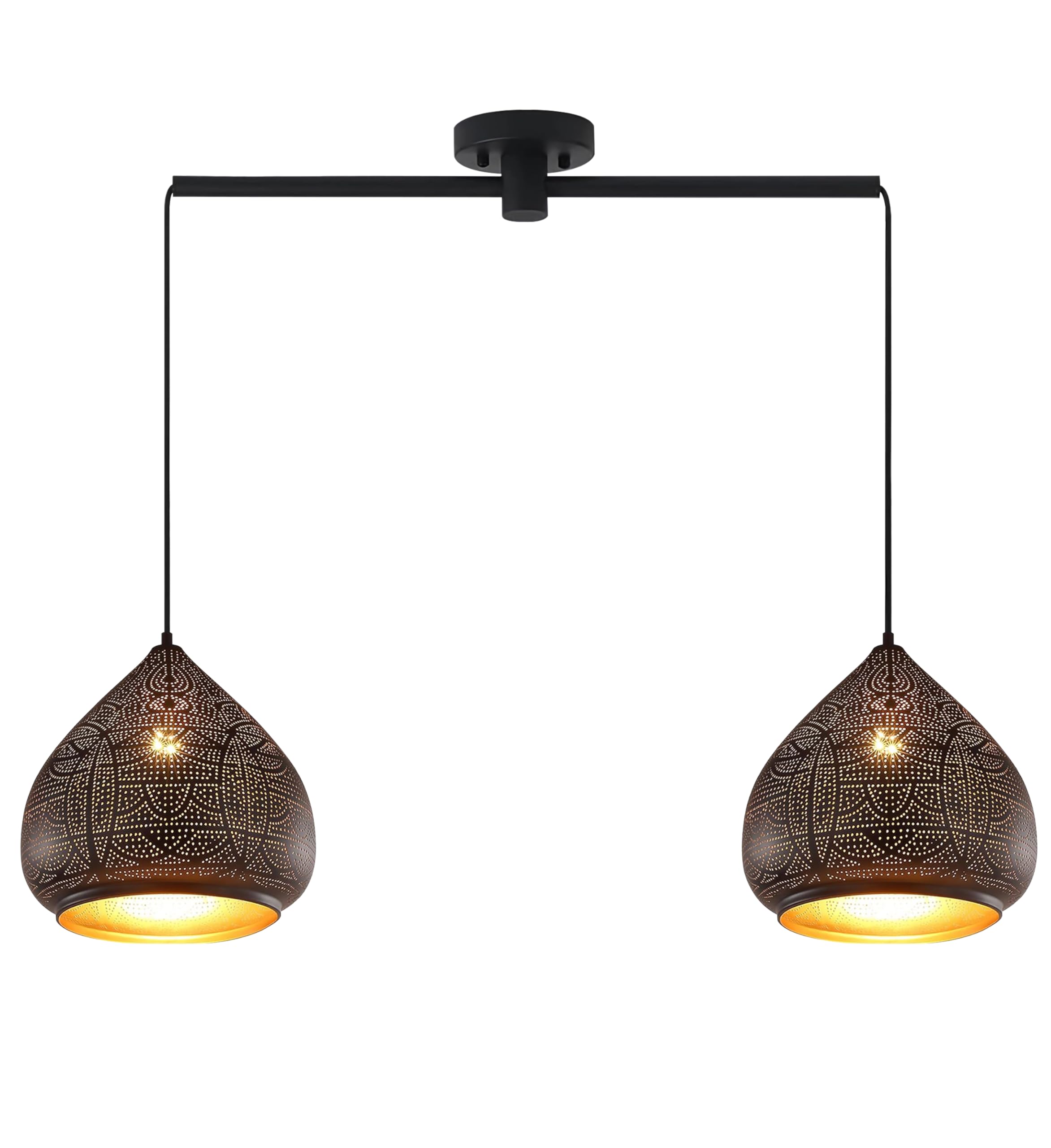 Pendant Lights Kitchen Island, 2-Light Moroccan Dome Pendant Lamp