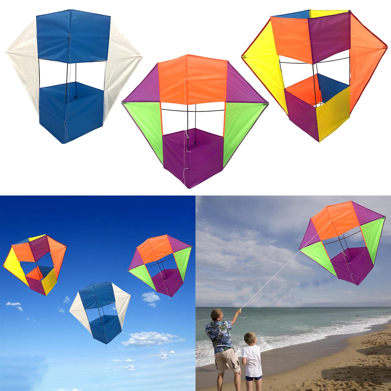 Large Cube Box Shape Soft Tear-Resistant Outdoor Sports Game Easy to Fly Stereo Huge Kites
