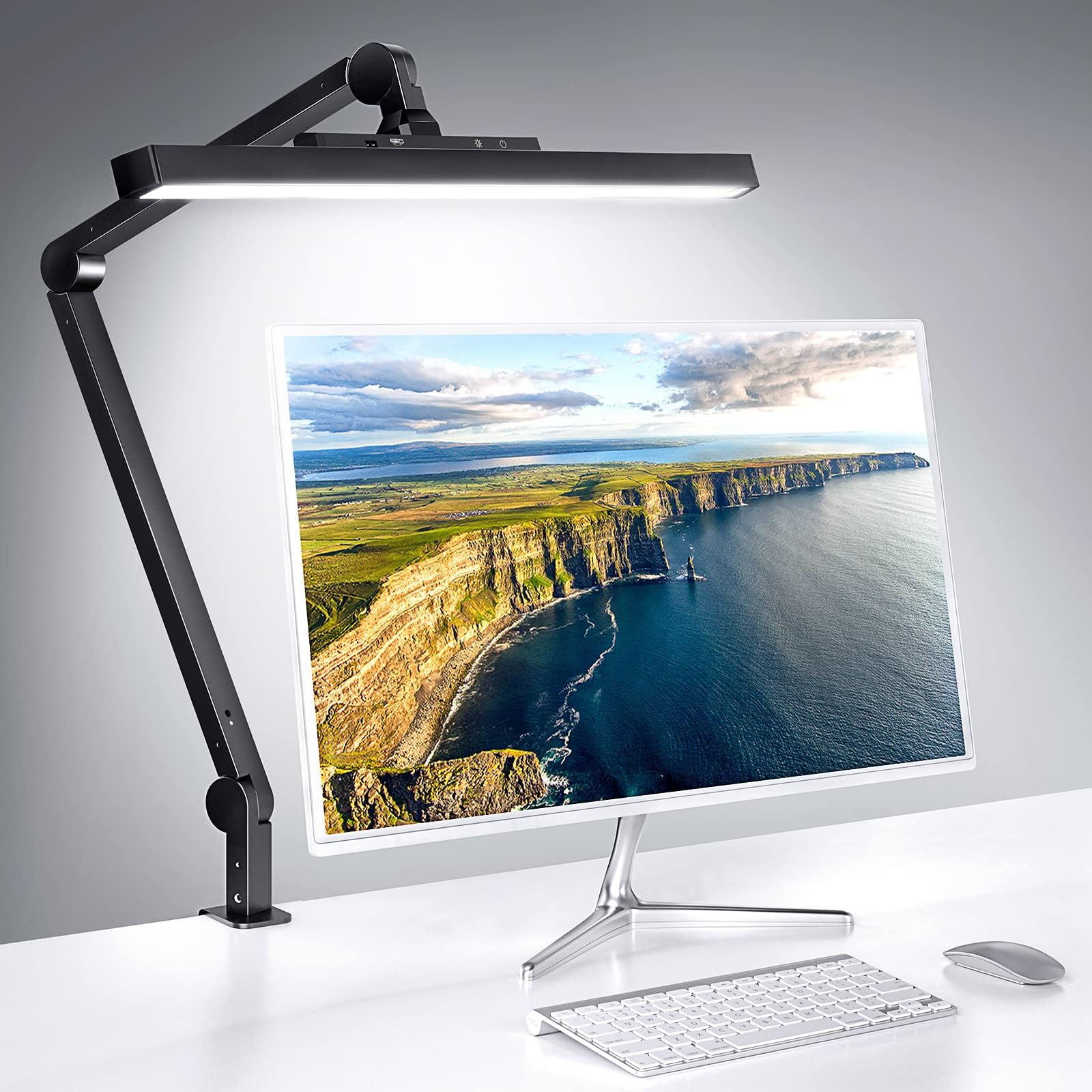 Lampada Da Scrivania LED A Doppia Testa Con Telecomando | 24W Ultra-Luminosa, Regolabile, Oculare, Per Ufficio E Casa