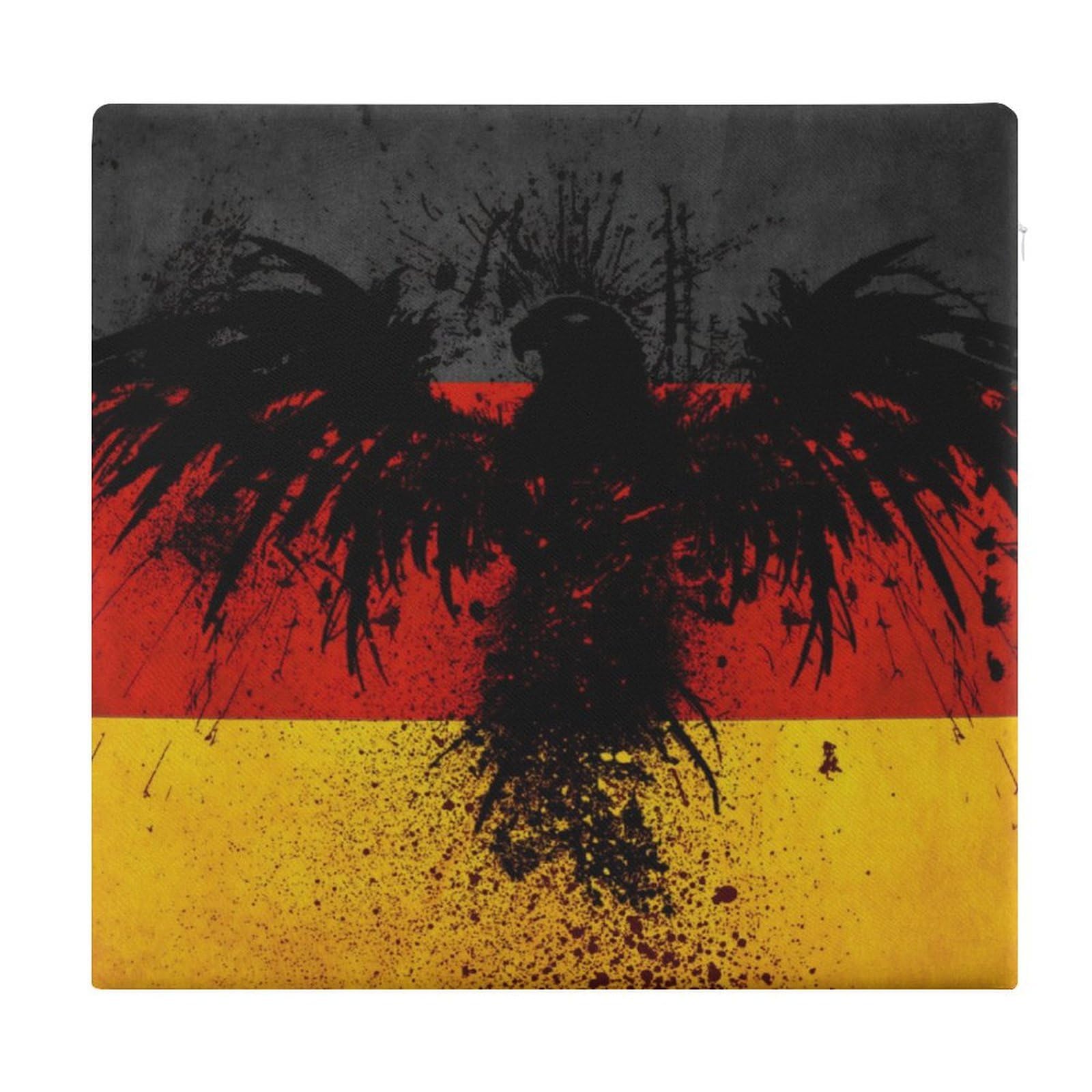 JZemdybill Chair Pad, Germany Flag Eagle Seat Pad, Square Chair Cushion for Yoga Living Room Balcony