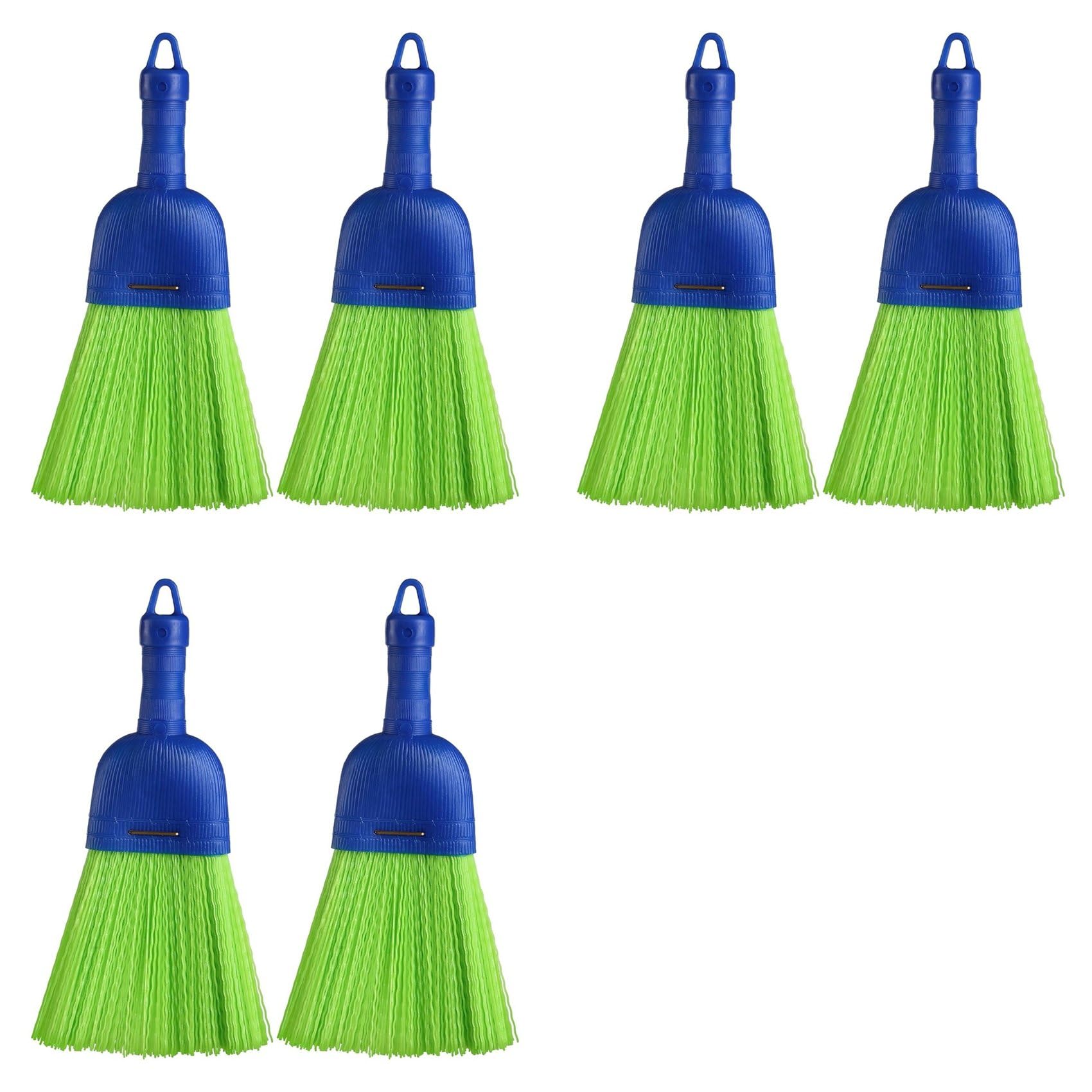 Hndhbfgrt 6 Pcs Whisk Broom Polys Fiber Handheld Brush Hand Broom Outdoor Broom Car Broom with Hang Hole for Cleaning Inddoor
