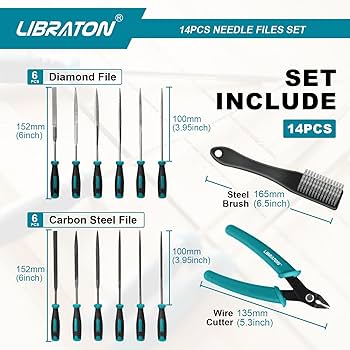 LIBRATON Needle File Set, Diamond Needle Files 13PCS & Needle Files