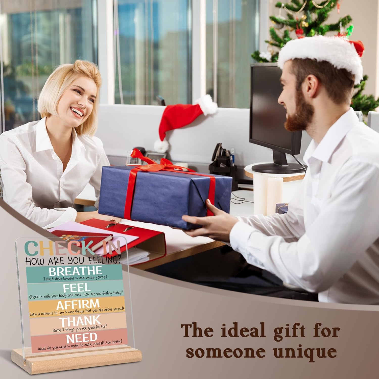 Check In How Are You Feeling Acrylic Plaque Sign, Therapy Office School Counselling Office Gifts for Counselor, Psychologist, Therapist, Inspirational Mental Health Gifts for Teachers, Students - Image 2