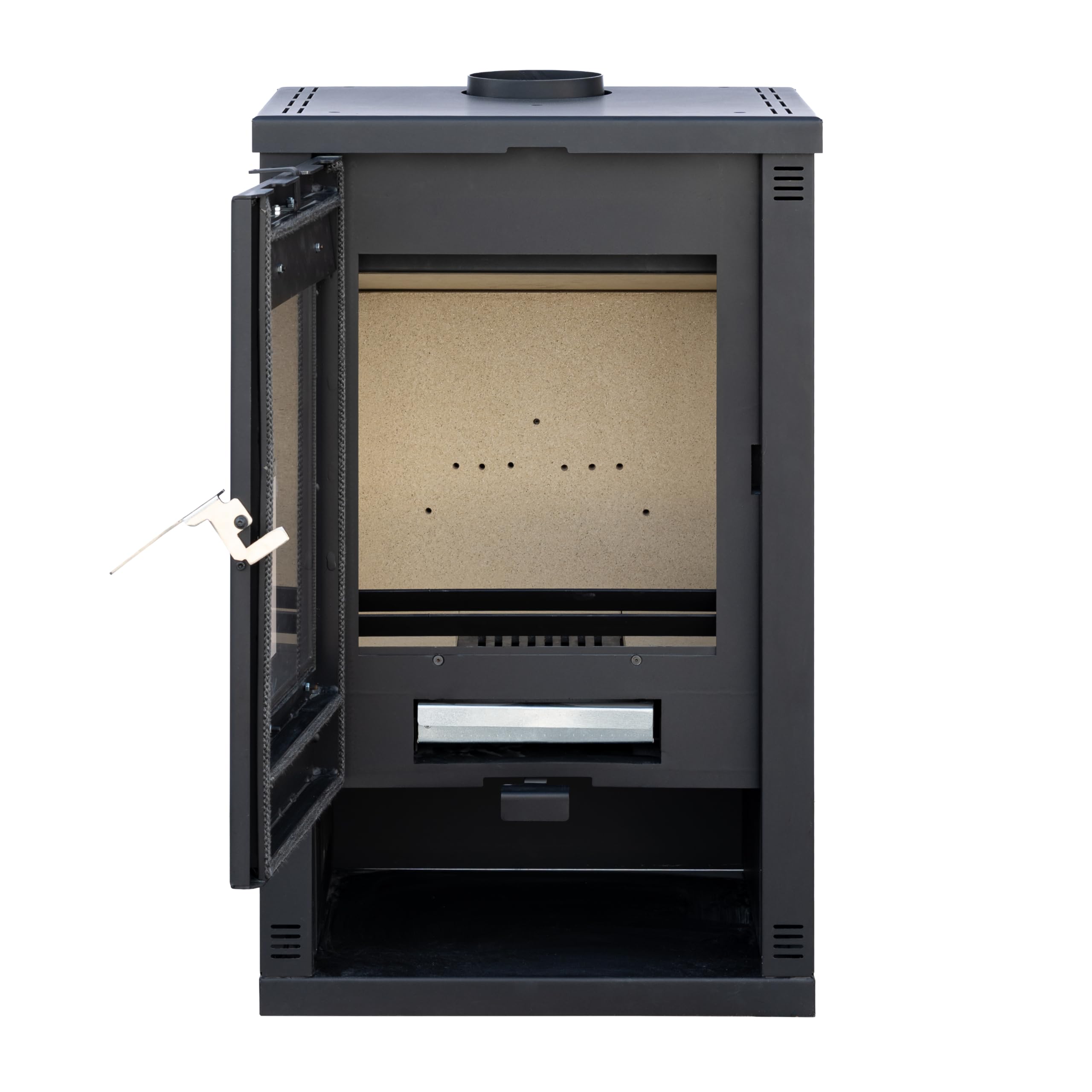 ALAZ Mouse K10M Kaminofen 10 kW – Schwarz | Holzofen mit Schamott-Brennkammer & großem Sichtfenster | Für Holzscheite bis 50 cm | Energieeffizienzklasse A+