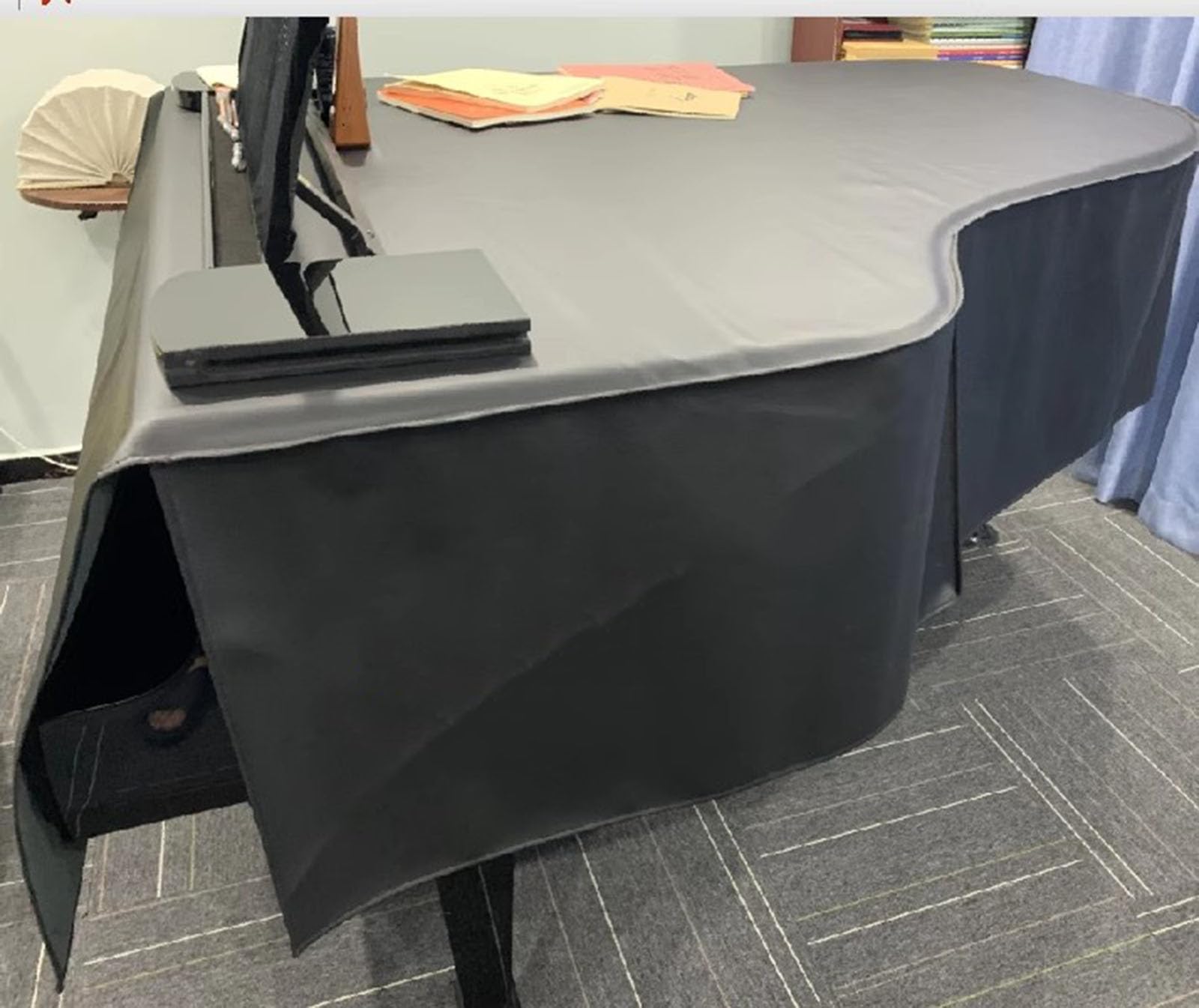 Copertura Antipolvere in Pelle per Pianoforte a Coda con coprisgabello, Copertura Protettiva Completa in Pelle PU per Pianoforte a Coda, Antipolvere e Impermeabile, Copertura Decorativa Anti