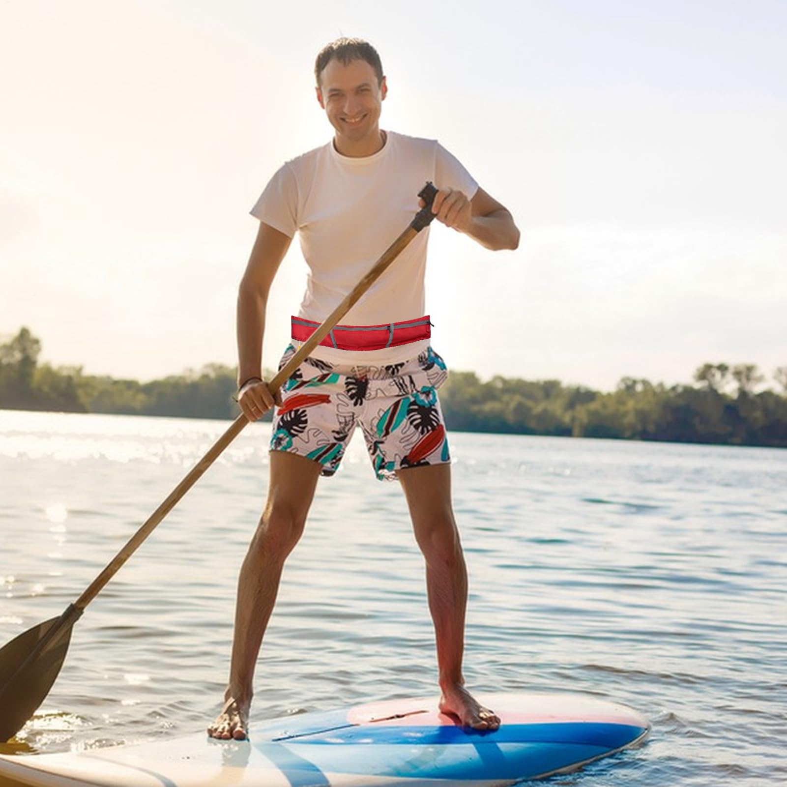 Cinturón de natación para mujeres adultas – Cinturón de entrenamiento de natación de flotabilidad 150N, flotador de supervivencia reflectante inflable automático para rescate de inundaciones, vela