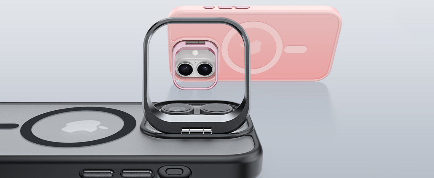 DOMAVER Cover magnetica per iPhone 16 Pro da 6,3, con supporto regolabile, compatibile con MagSafe, custodia con cavalletto invisibile regolabile DOMAVER Cover magnetica per iPhone 16 Pro da 6,3, con supporto regolabile, compatibile con MagSafe, custodia con cavalletto invisibile regolabile