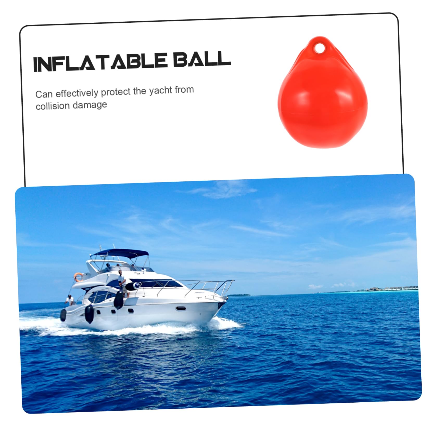 Kisangel Bootspuffer Zum Anlegen Aus PVC-Material Bootsanlegeschutzpolster Für Yachten Und Schnellboote Aufblasbarer Bootsanlegeball Für Kollisionsschutz Bootsanlegeausrüstung Mit Einfacher
