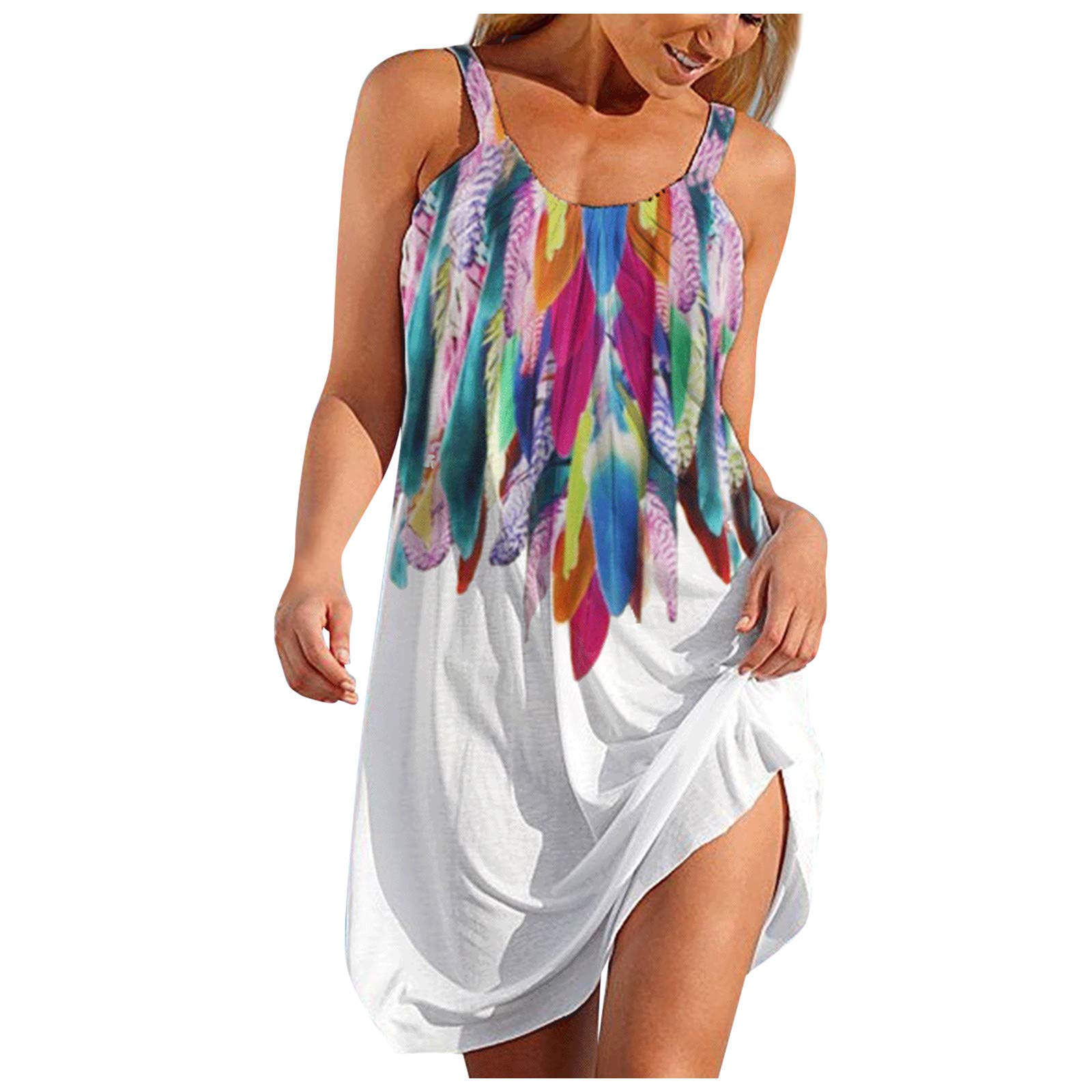 Bringbring_sweatshirt2022 Short Dress V Neck Loose Sleeve Sleeveless Printed Mid-Length Dress Casual Short Sleeve Dresses Summer Beach Dress Female Sexy Chic Leopard Beach Dress Bohemian Elegant