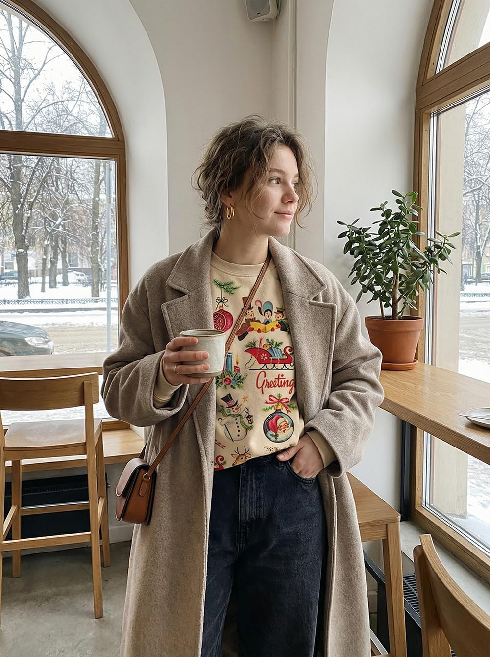 AIMITAG Fall Wildflower Sweatshirt Women Casual Long Sleeve Printed Flowers Shirts Boho Cottagecore Floral Autumn Pullover - Image 3