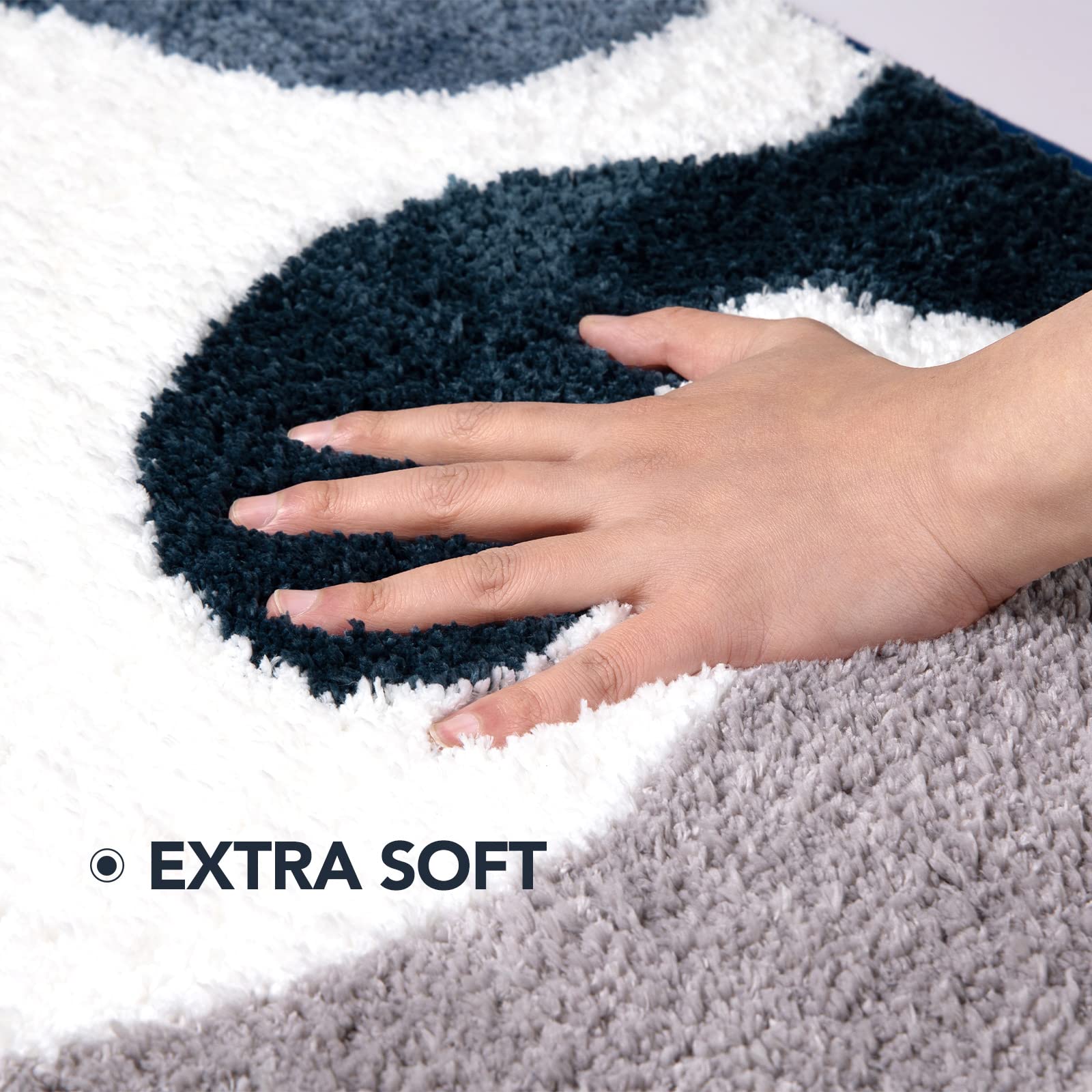 Tappeto Da Bagno Grigio 43x61 Cm - Ultra Spesso In Microfibra, Antiscivolo, Assorbente, Lavabile In Lavatrice - 2