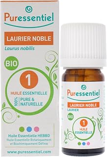 Puressentiel Organic Bay Leaf Essential Oil - 100% Pure and Natural - Fresh and Woody Aromas - Fights Fatigue - Good for Your Gut - Stimulates Hair Growth and Scalp Health - 5 Ml