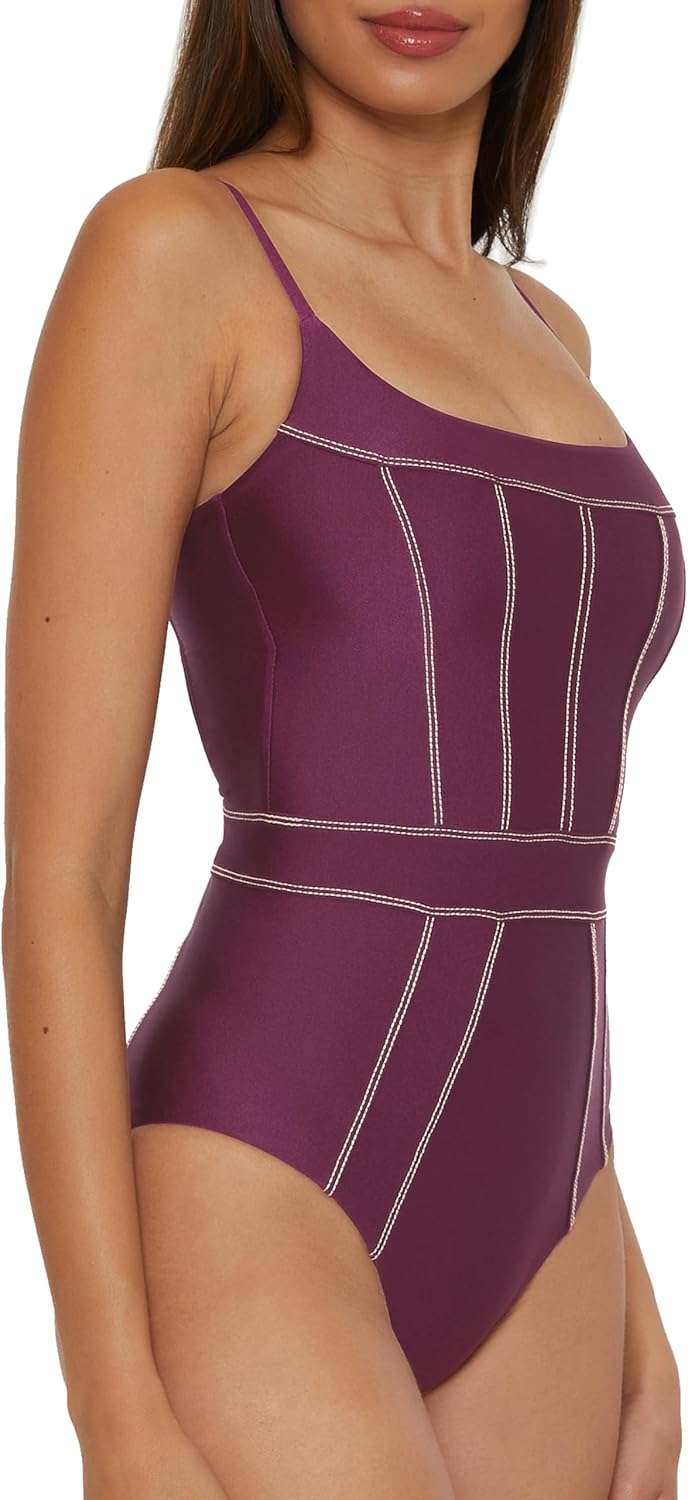 Becca Womens Color Sheen One Piece Swimsuit, Sexy Satin, Bathing Suits for Women - Image 2