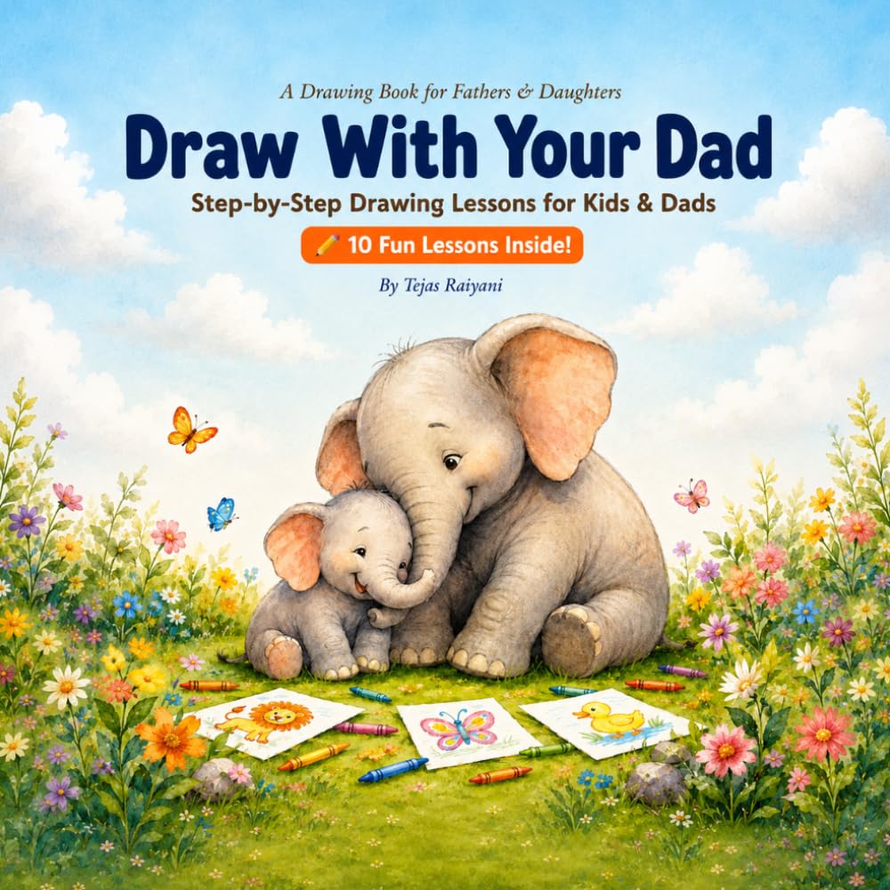 Draw With Dad: A Father and Daughter Bonding Book: A Heartwarming Keepsake Activity Book with 10 Step-by-Step Drawing Lessons, Memory Pages, and Special Moments Together