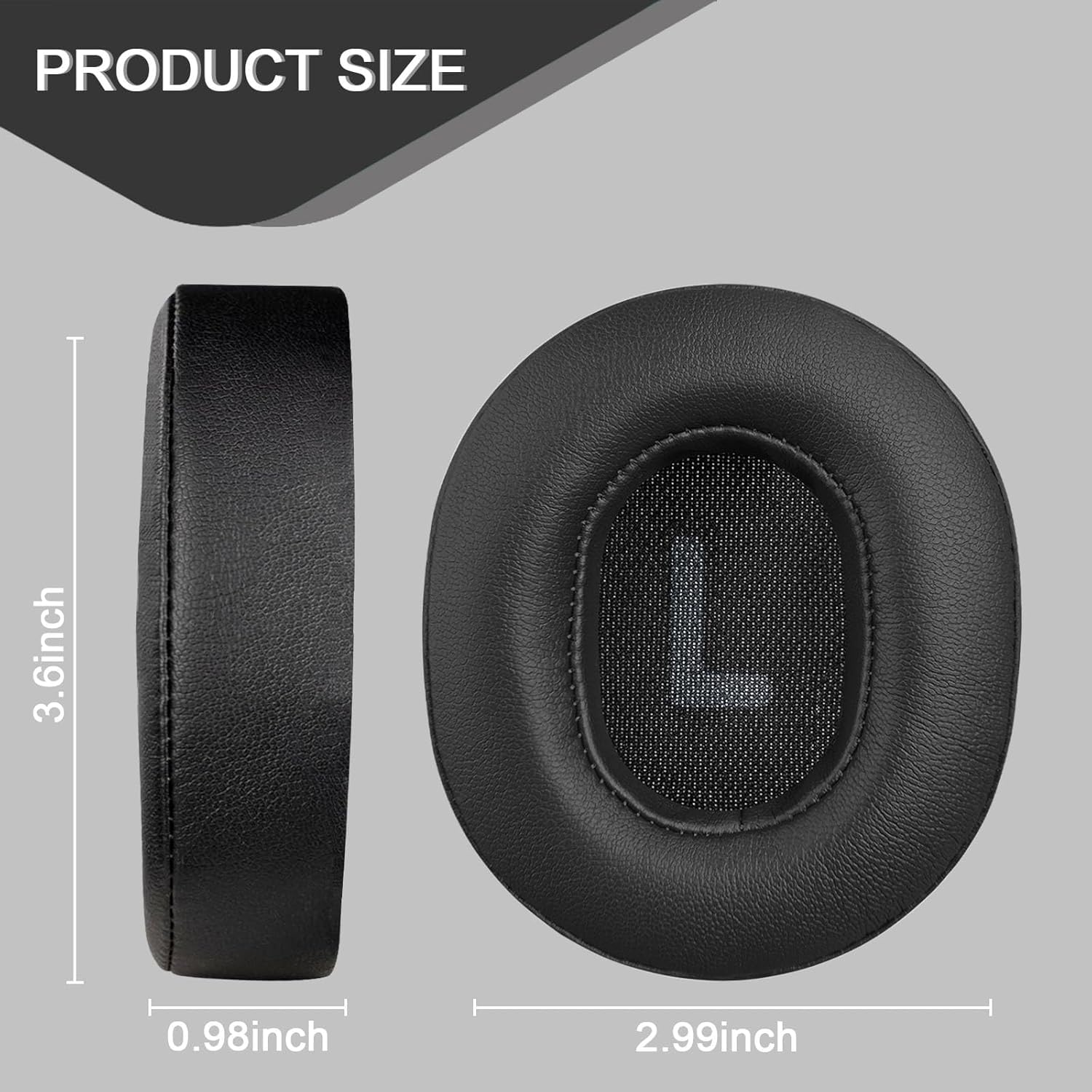 Street27 Replacement Earpads Compatible with JBL Tune 700BT, 710BT, 720BT, 750BT, 750BTNC, 760NC & 770NC Headphones, Memory Foam Protein Leather Ear Cushions, Black — Amazon image 3