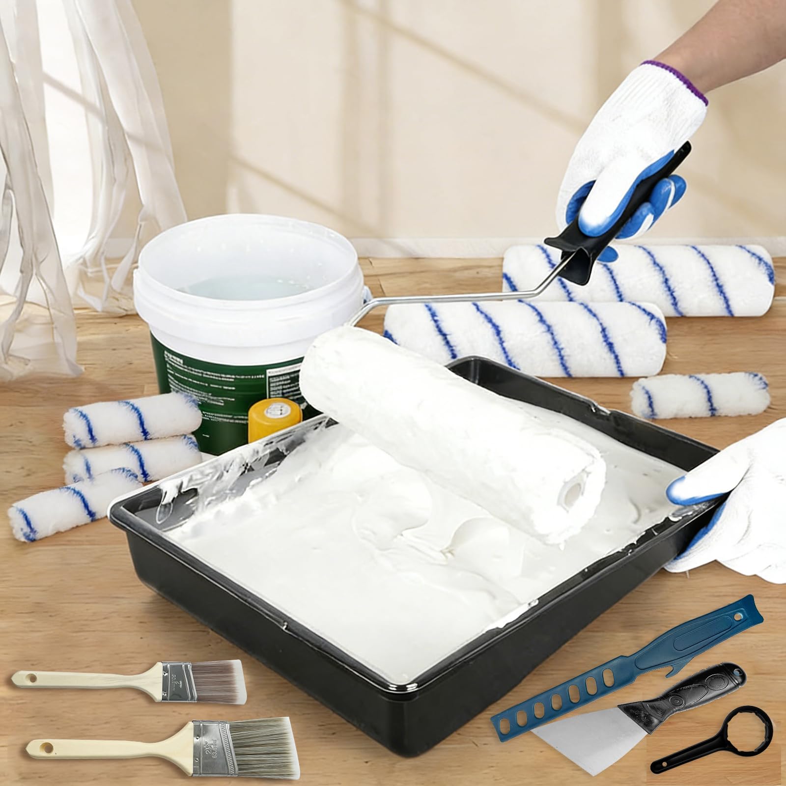 KEAGAN Set di rulli per pittura con manico esteso e staccabile