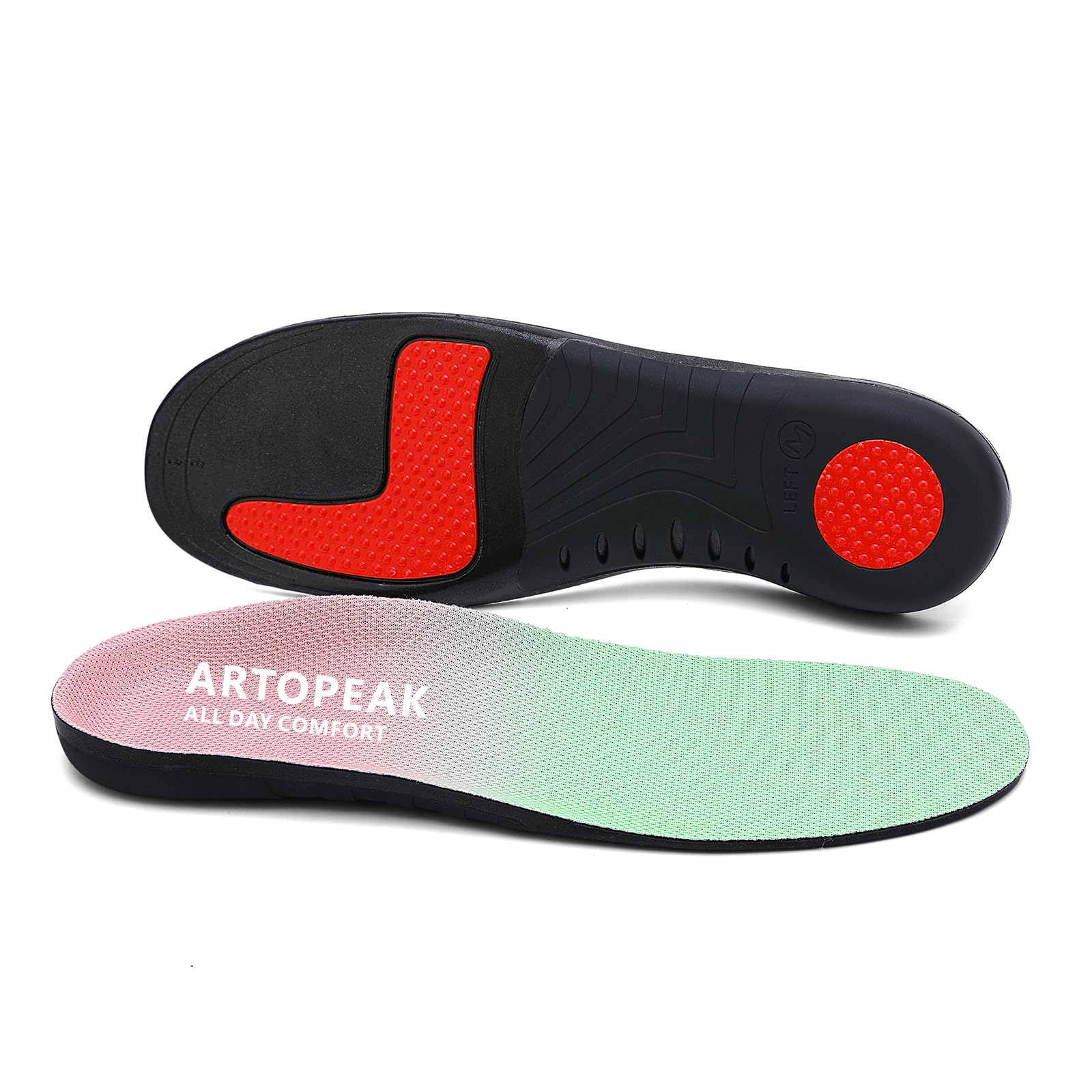 ARTOPEAK Plantar Fasciitis Relief - Arch Support Insoles for Men Women, Shoe Inserts for Flat Feet, Orthotic Shoe Insoles All-Day Energy and Comfort with Every Step Women 10-12
