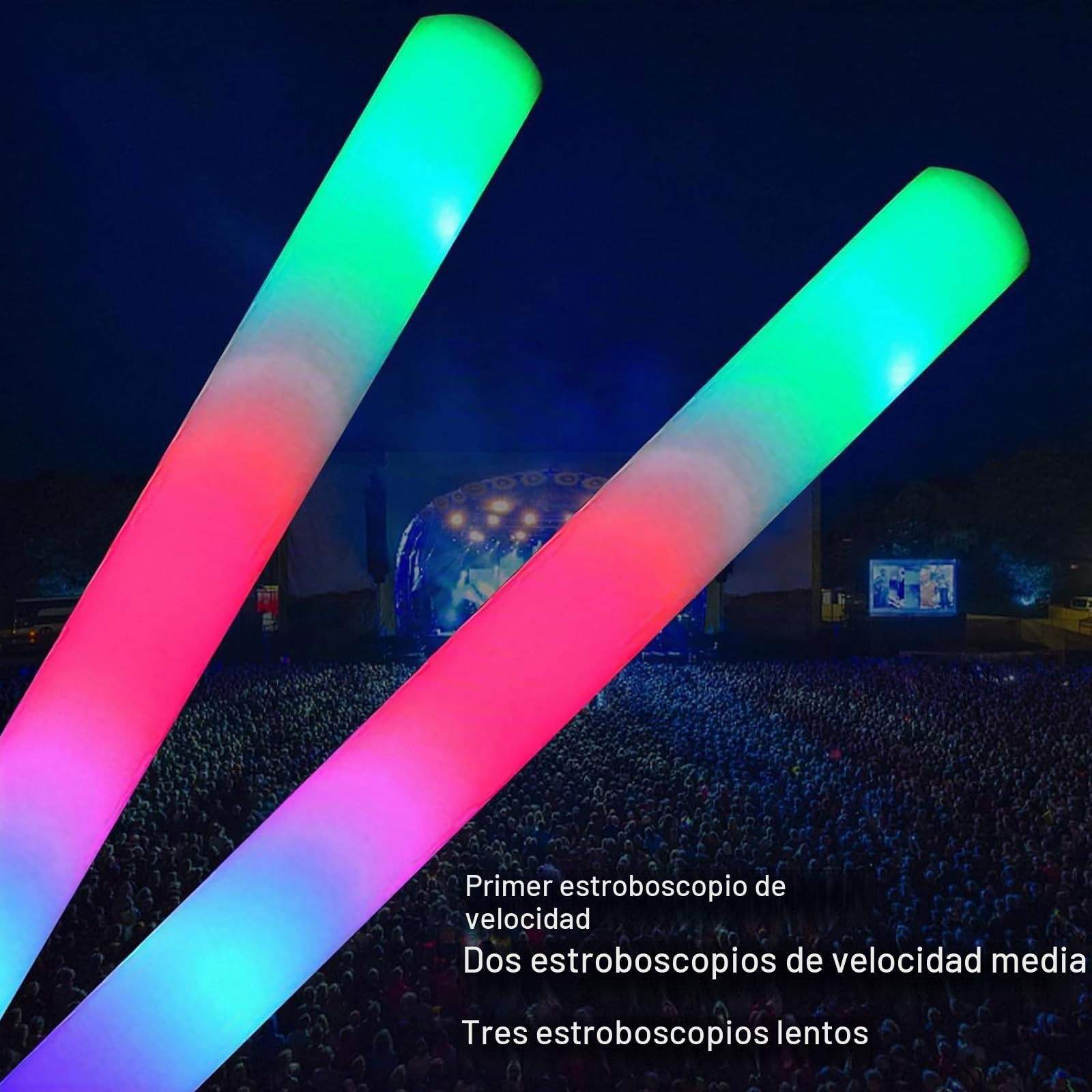 Palos de Espuma Luminosos, 40pcs Palos de Espuma LED,Barras Luminosas Fluorescentes Palos Luminosos para Fiestas 3 Modos,para Cumpleaños y Festejos
